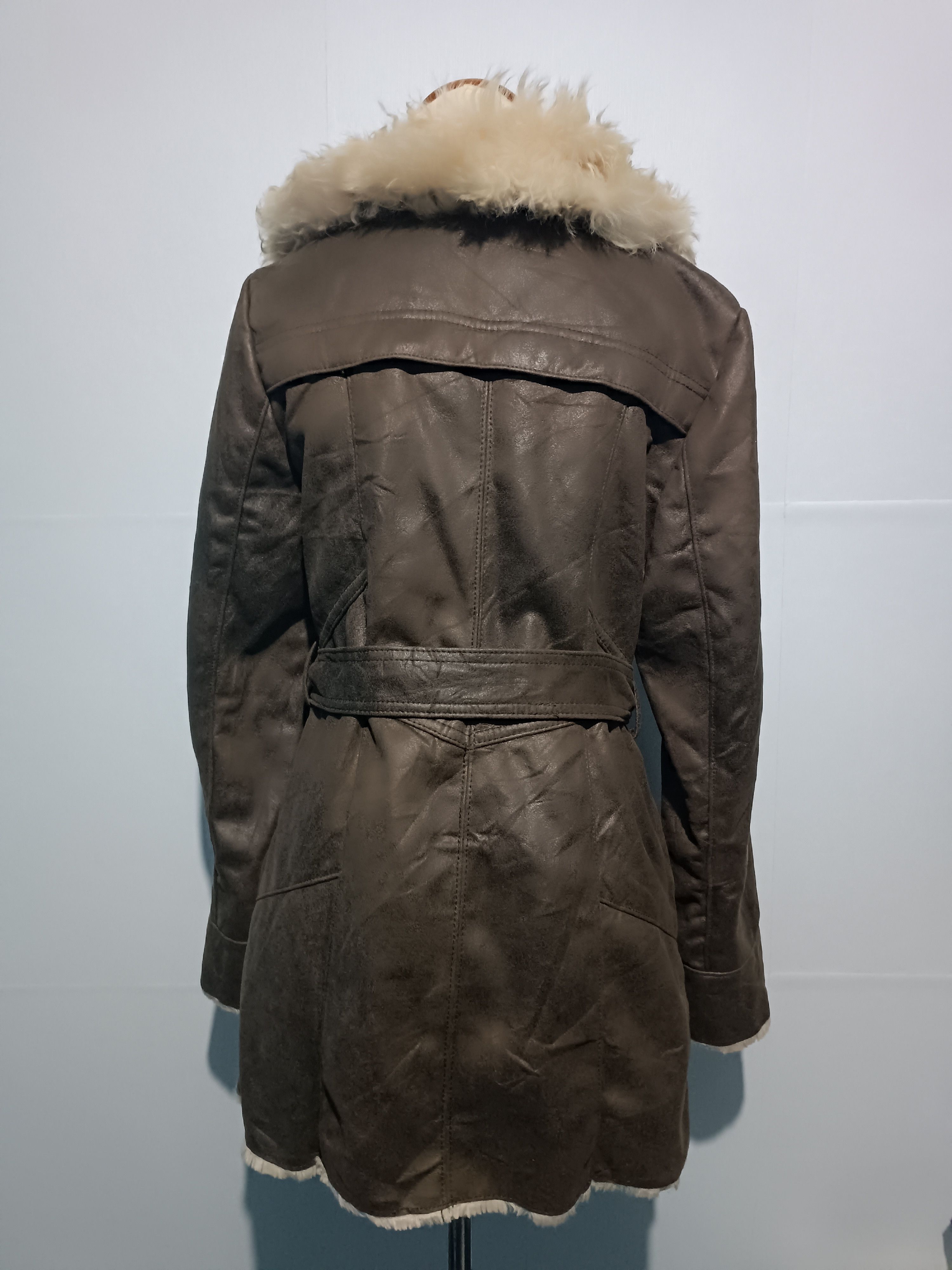 Japanese Brand Boko Collection Asymmetrical Faux Fur Jacket Brown Size S / US 4 / IT 40 - 5 Thumbnail