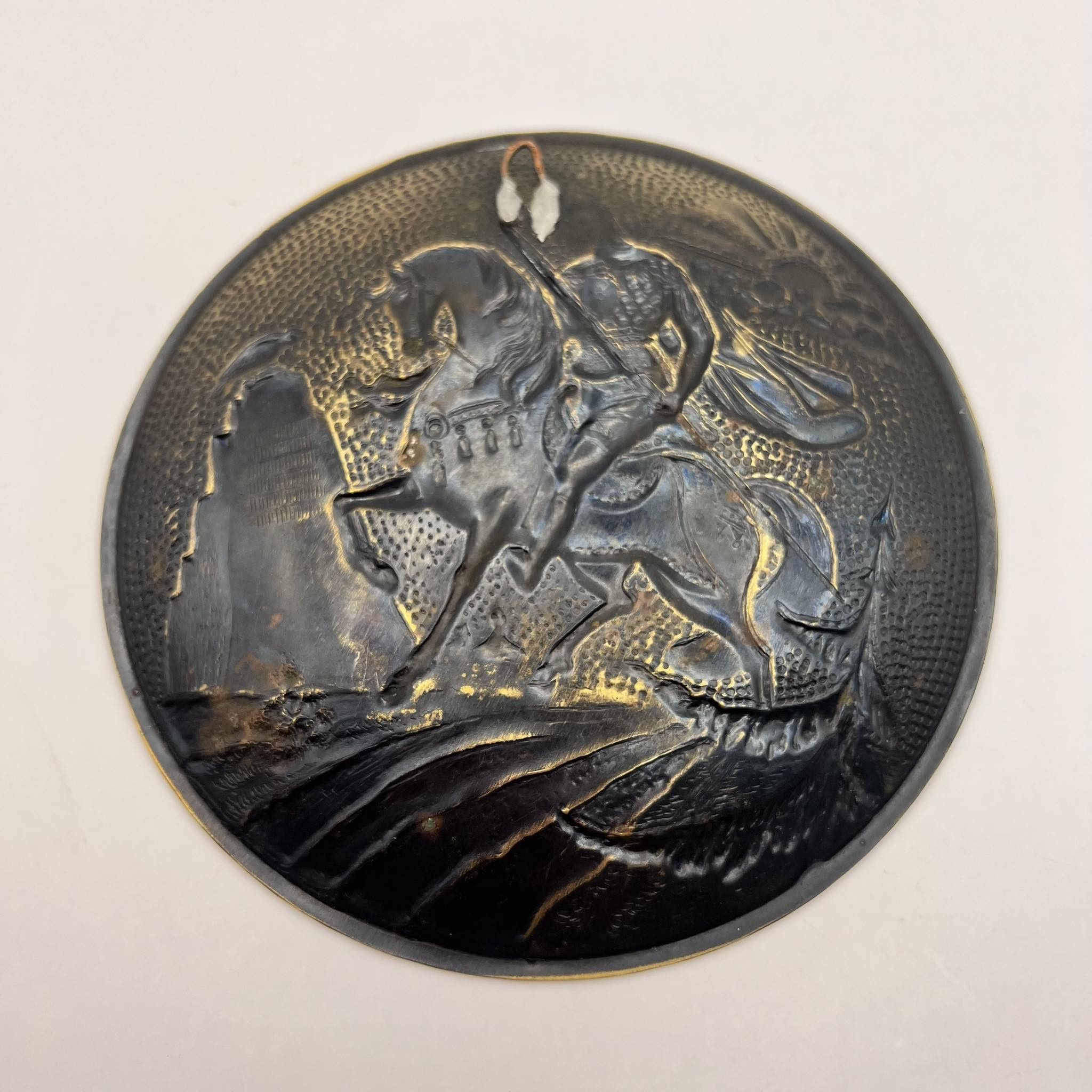 Vintage Vintage soviet Wall Plate Ashtray Brass Myth Fairytale Folk Size ONE SIZE - 5 Thumbnail