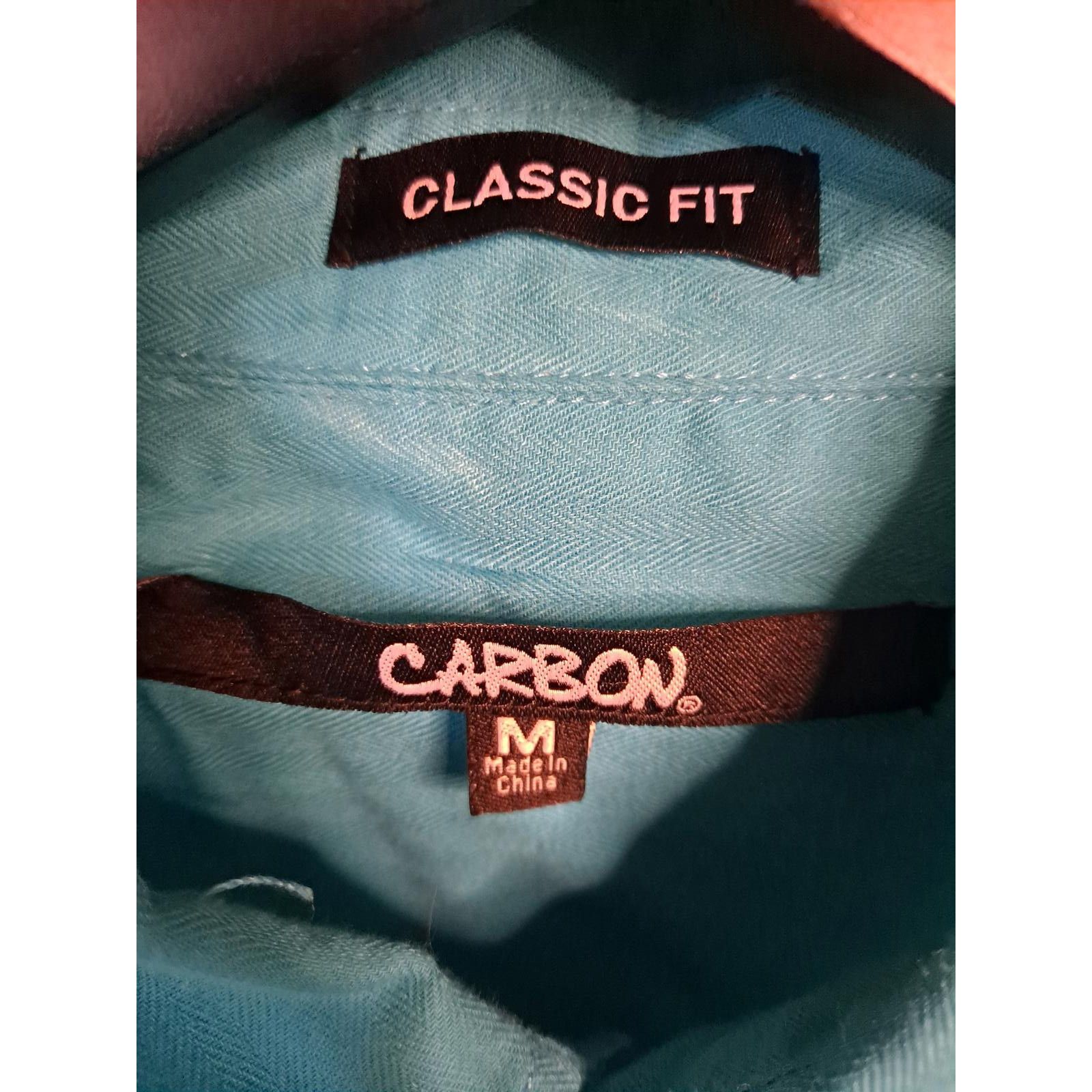 Carbon Carbon Classic Fit Blue Button Up Shirt Size Medium Size US M / EU 48-50 / 2 - 5 Thumbnail