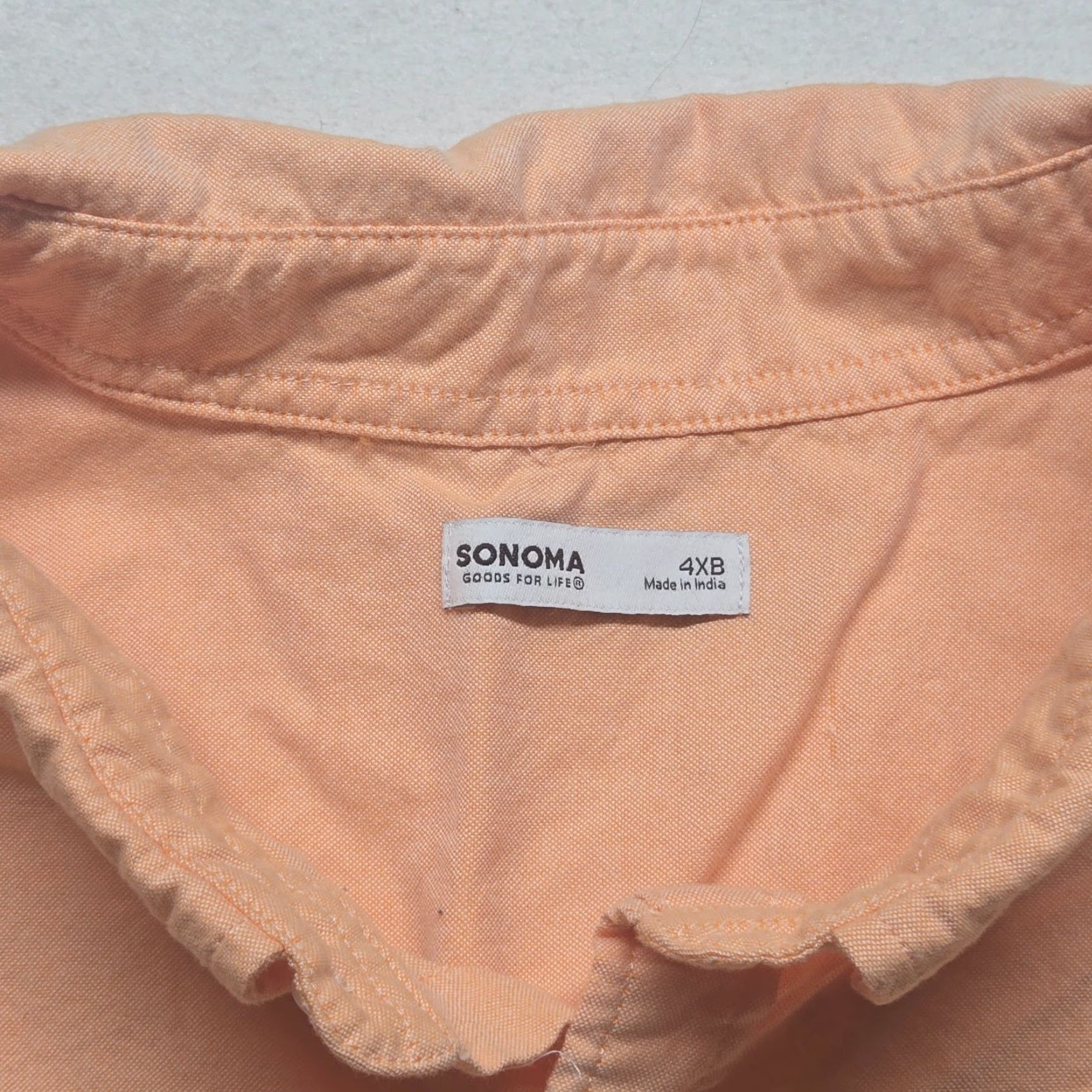 Vintage Sonoma Shirt Big & Tall 4XB Men Orange Solid Short Sleeve Button-Down Shirt Size US XXL / EU 58 / 5 - 3 Thumbnail