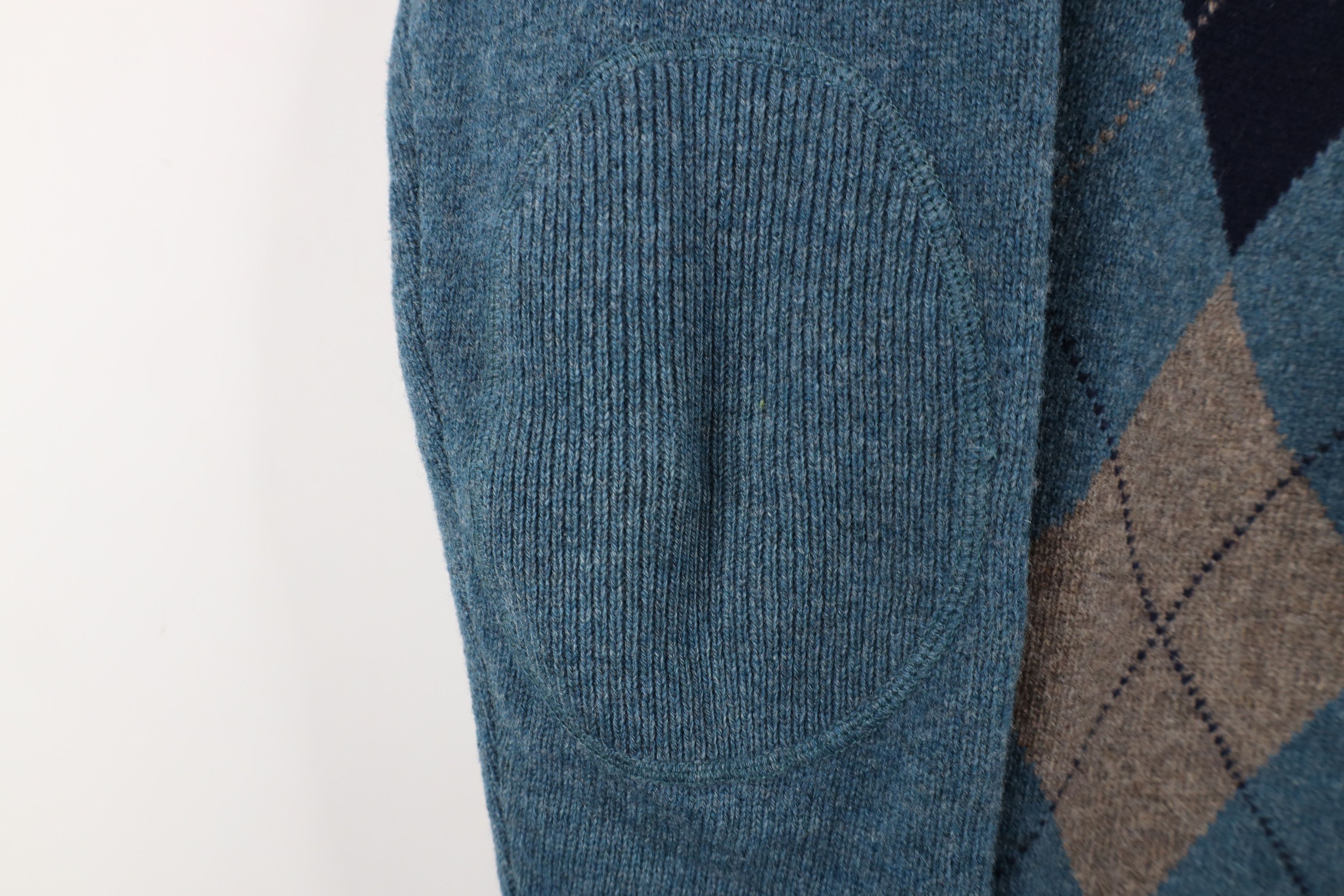 J.Crew × Vintage Vintage J Crew Argyle Lambs Wool Knit Half Zip Sweater Size US M / EU 48-50 / 2 - 4 Thumbnail