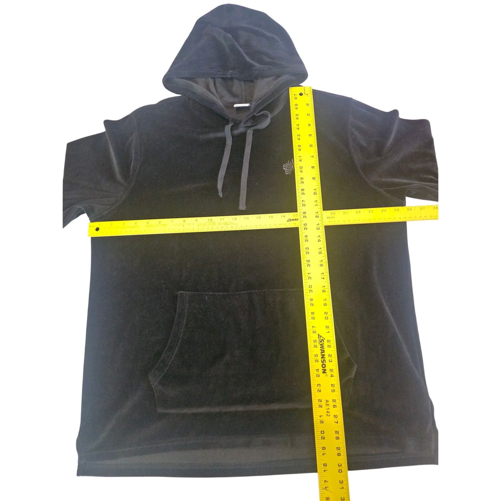 Other Stay Surf Black Velour Hooded Sweatshirt Hoddie XL 3978 Size US XL / EU 56 / 4 - 6 Thumbnail