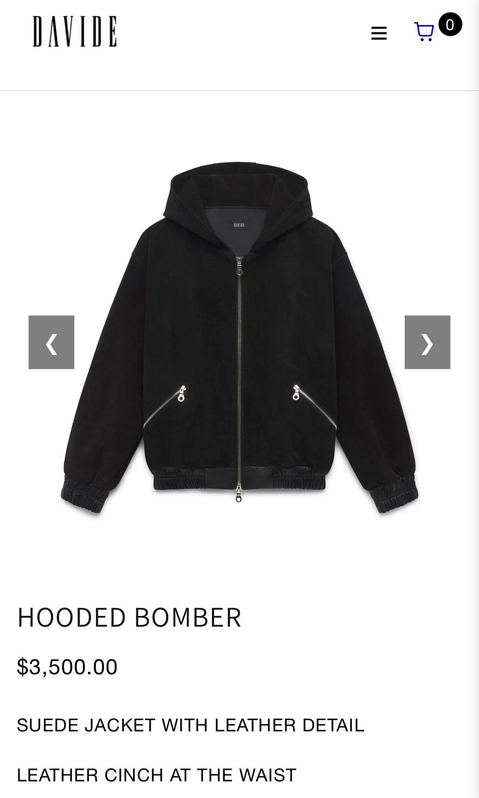 Other Davide Suede Hooded Bomber Size US XL / EU 56 / 4 - 9 Thumbnail