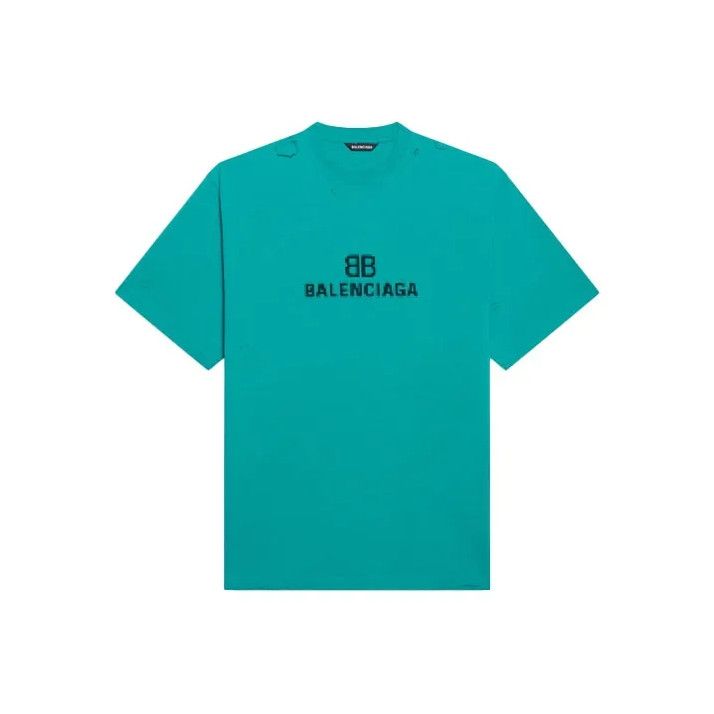 Balenciaga Balenciaga BB Logo Distressed Loose Short Sleeve T-Shirt Size US S / EU 44-46 / 1 - 1 Thumbnail