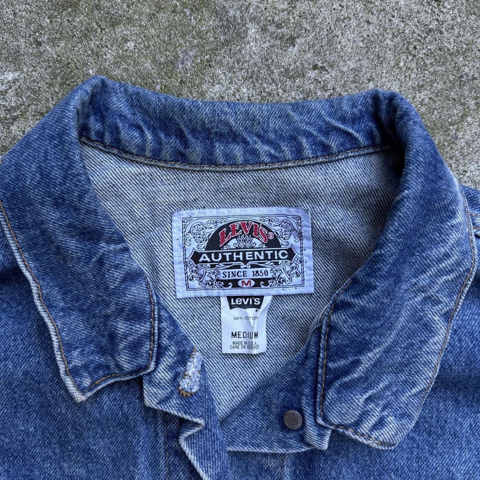 Levi's 80s Levi's Western Trucker Jacket USA ERD Grunge Light Wash Size US M / EU 48-50 / 2 - 6 Thumbnail