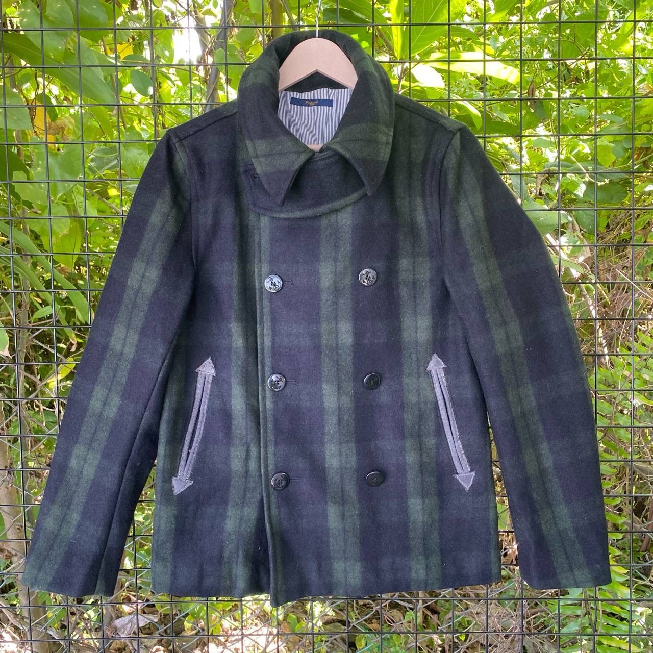 Japanese Brand × Vintage Vintage Japan Wool Checkered Board Peacoat Size M / US 6-8 / IT 42-44 - 2 Thumbnail