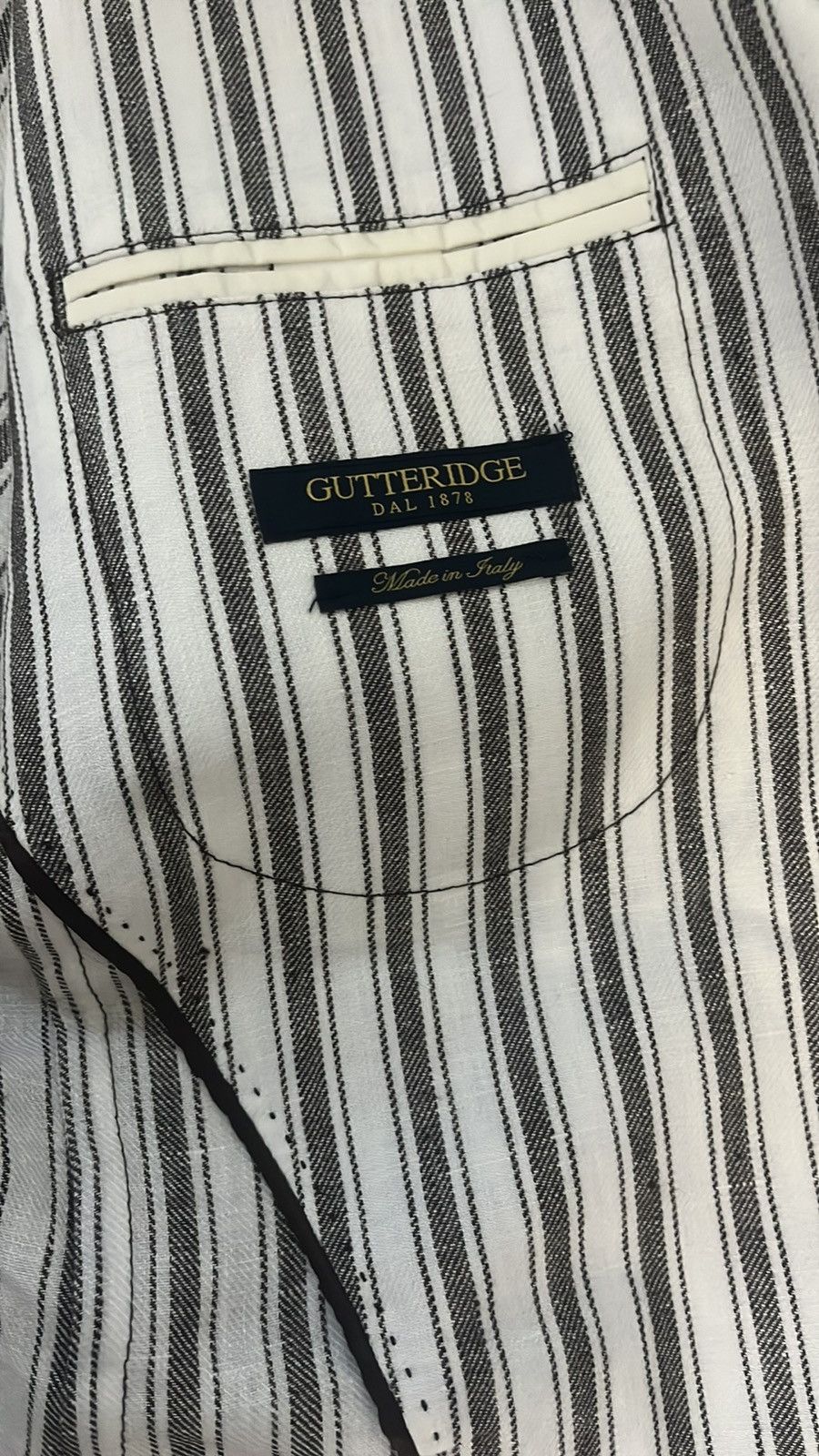 Other Gutteridge Striped cotton, linen blazer Size 50R - 2 Thumbnail