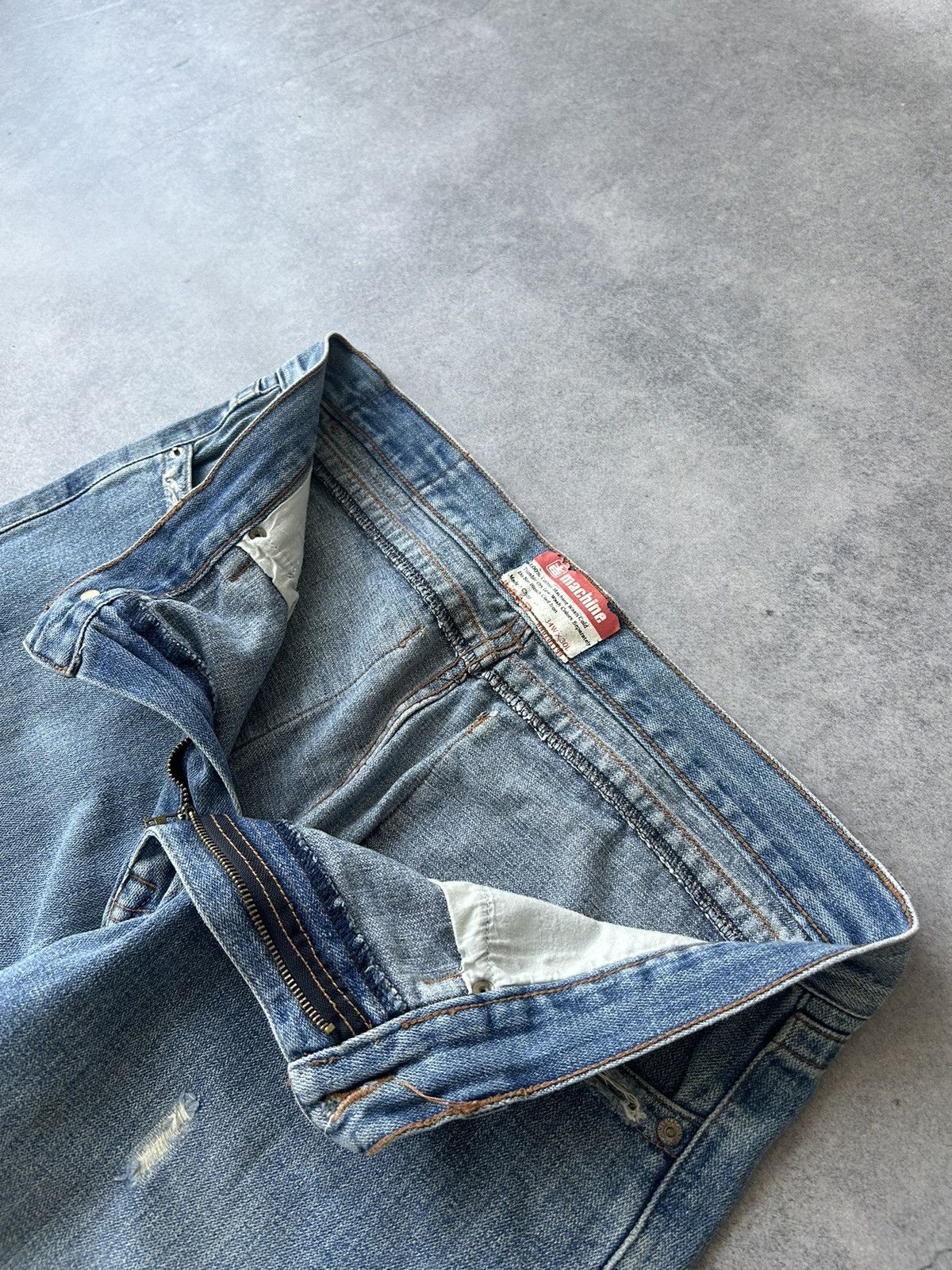 Japanese Brand Vintage Machine Distressed denim baggy jeans mens Size US 32 / EU 48 - 6 Thumbnail