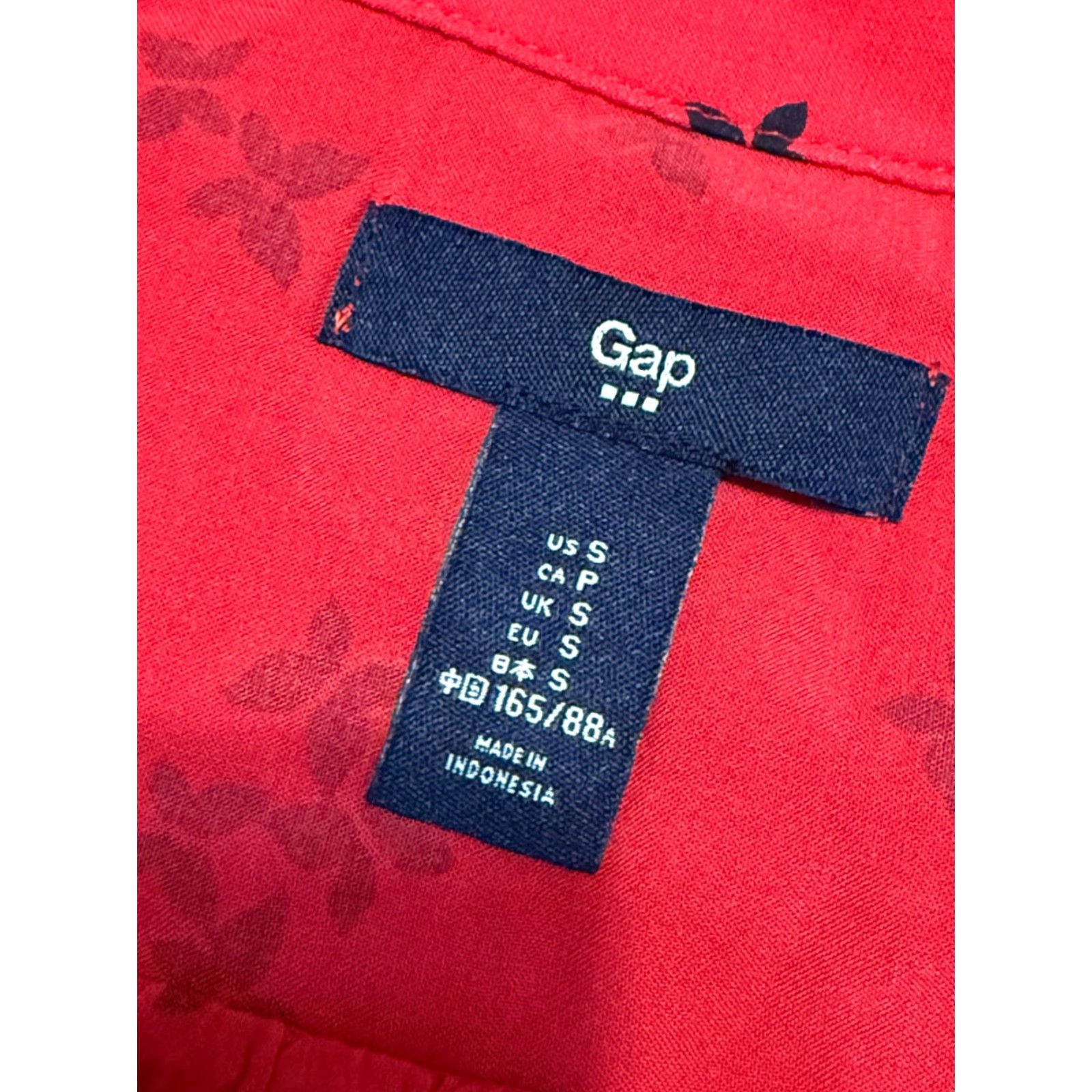 Gap GAP Blouse Women's Size Small Red Black Floral Long Sleeve Shirt V-neck Shirt Size S / US 4 / IT 40 - 5 Thumbnail