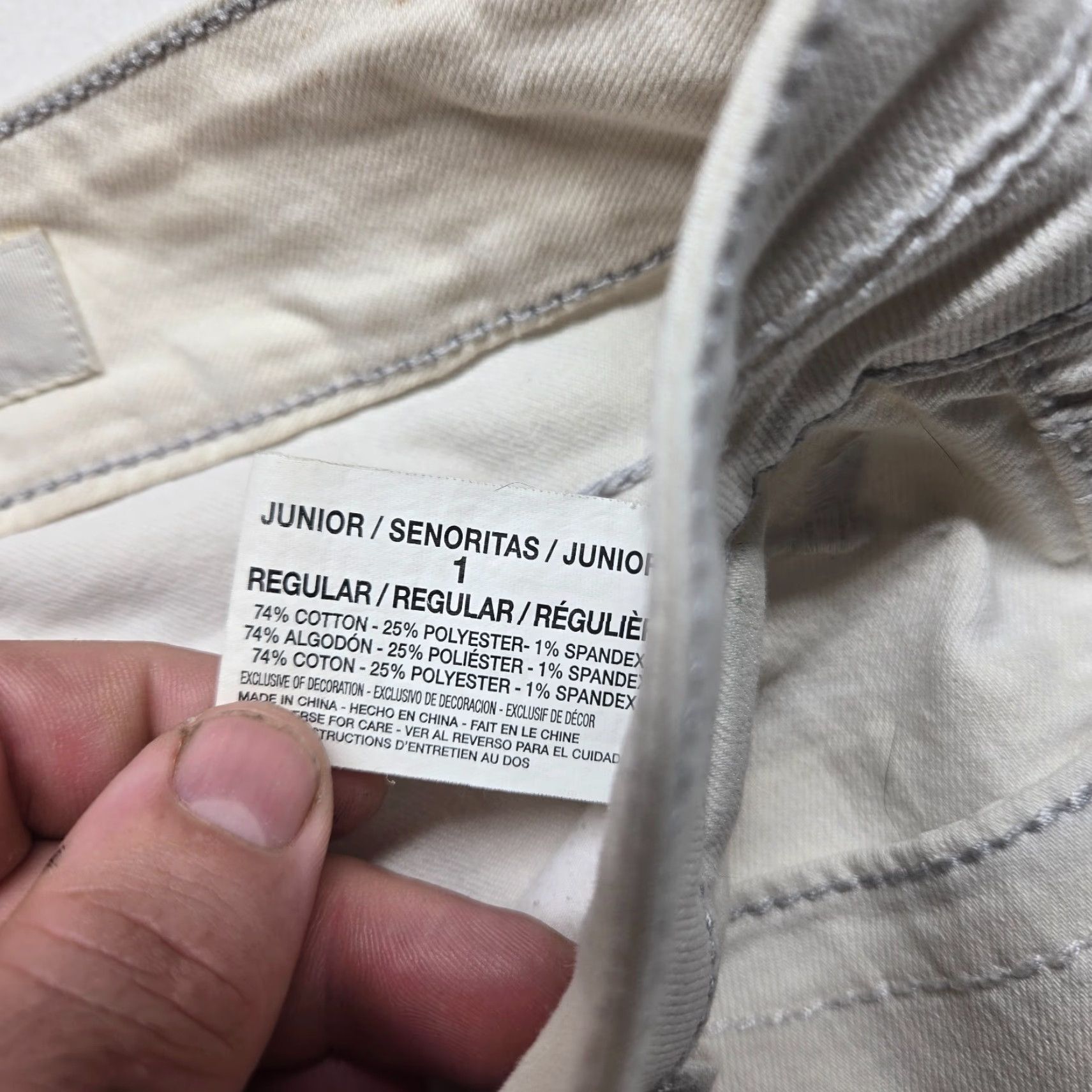 Denime Grane White Denim Jeans Straight Junior Size 1 Size 25" / US 0 / IT 36 - 4 Thumbnail