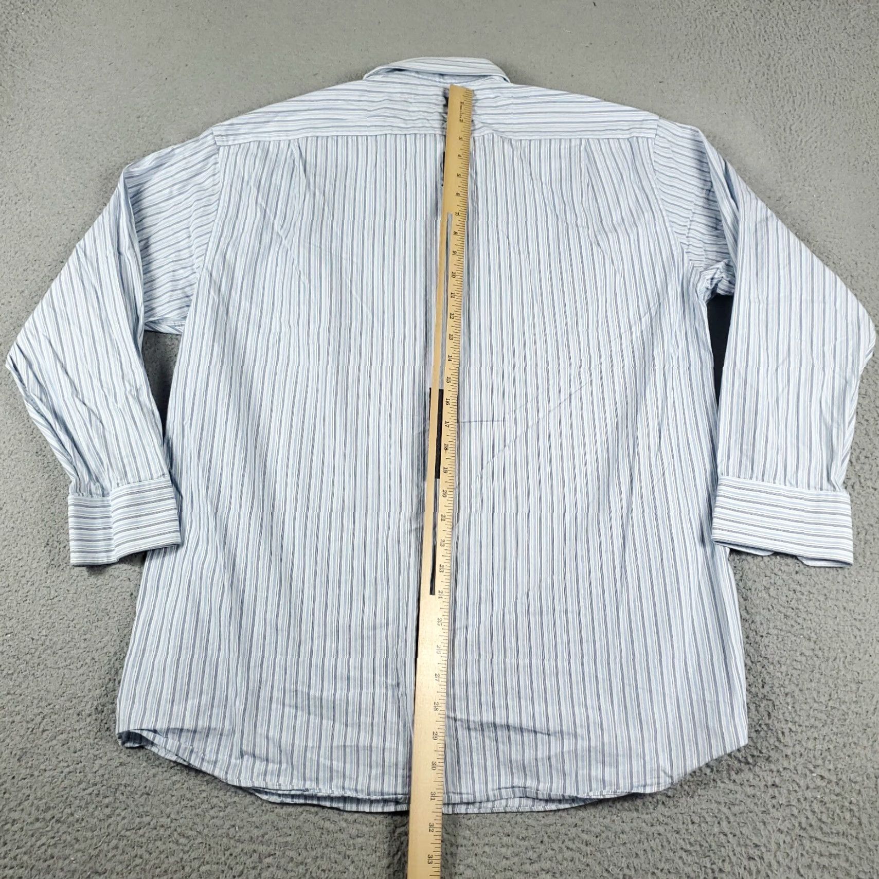 Tommy Hilfiger Tommy Hilfiger Shirt Men 16.5 Blue Striped Dress Long Sleeve Button-Down Casual Workwear Modern 90s? Size 42R - 4 Thumbnail