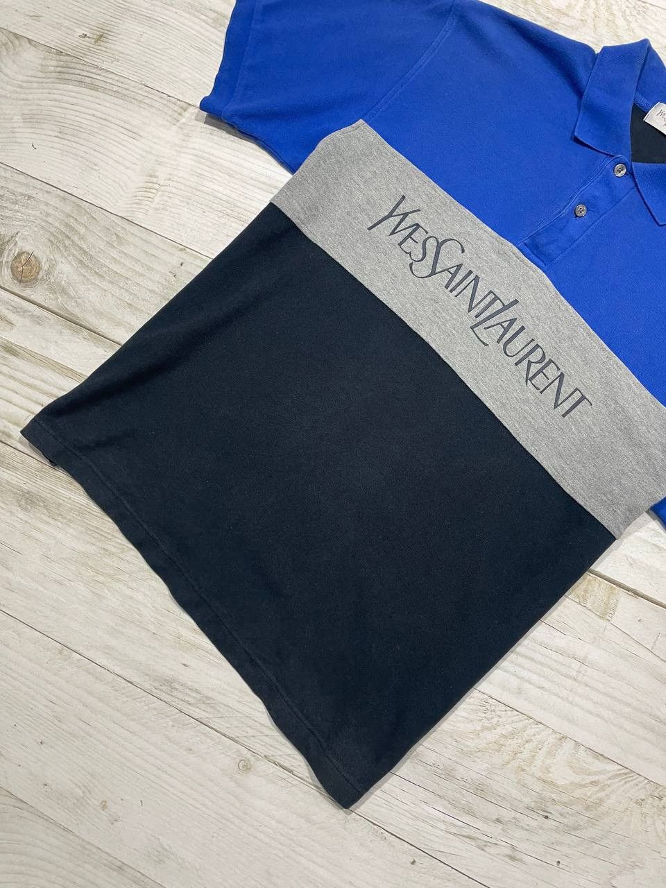 Yves Saint Laurent Vintage Yves Saint Laurent Polo Shirt Big Logo YSL Size US XL / EU 56 / 4 - 3 Thumbnail