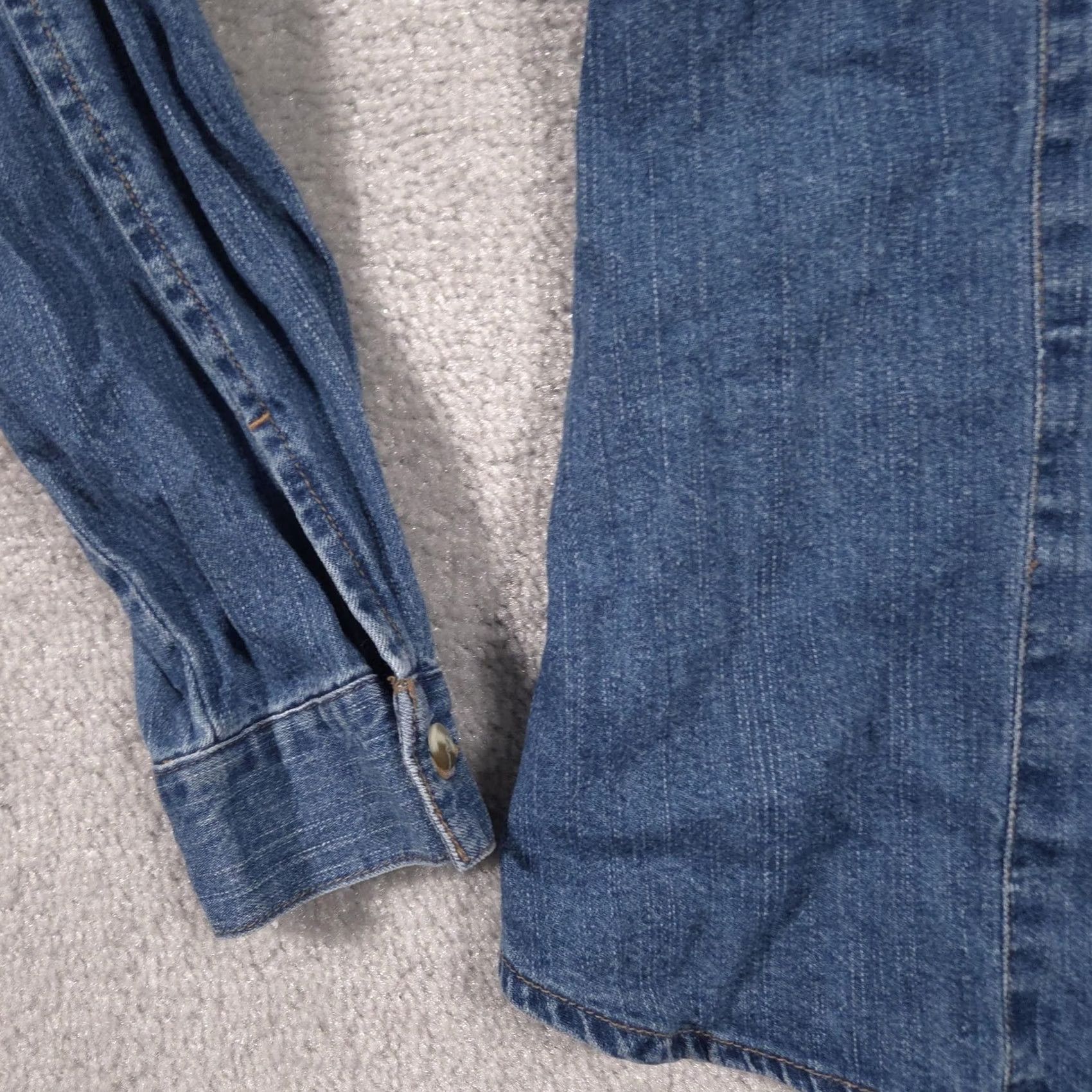Denime VINTAGE Paris Sport Club Shirt Womens Large Blue Denim Button Front Long Sleeve Western Size L / US 10 / IT 46 - 5 Thumbnail