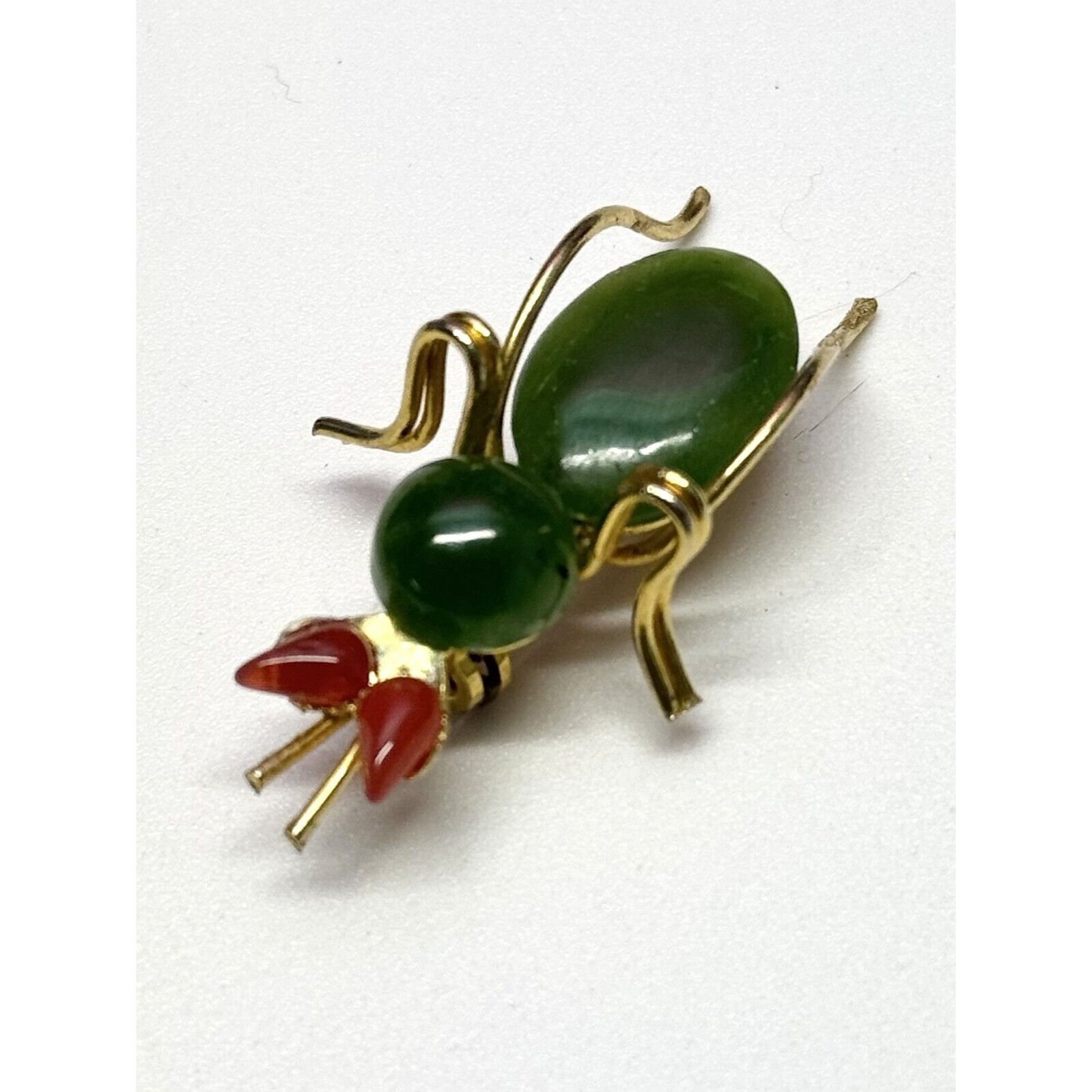 Vintage Vintage Jade Coral bug beetle insect brooch pin Size ONE SIZE - 6 Thumbnail