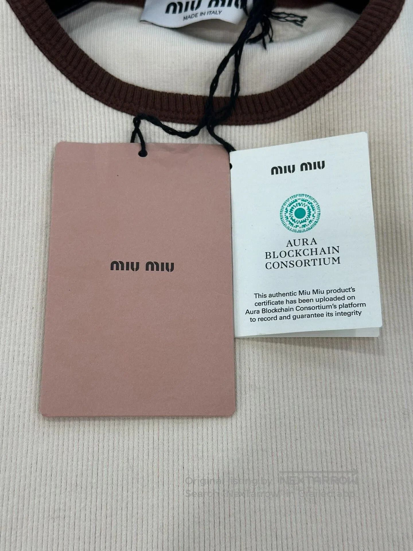 Miu Miu miumiu beige color block knit t. Size US M / EU 48-50 / 2 - 6 Thumbnail