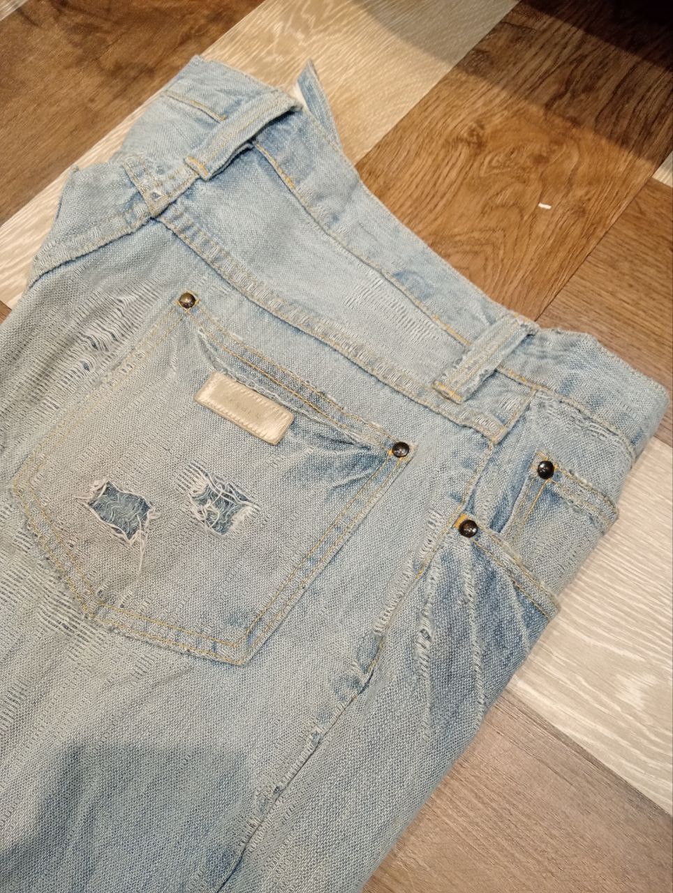 JUN MEN JAPANESE JUNMEN DISTRESSED JEANS - SIZE L Size US 34 / EU 50 - 12 Thumbnail