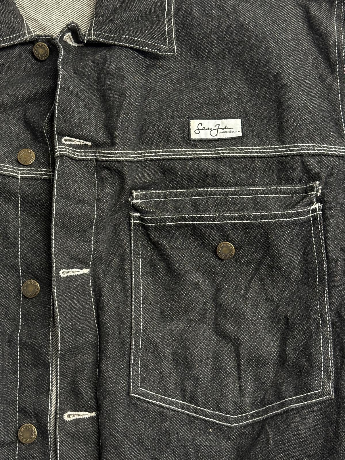 Other Mens Black Denim Jacket Heavy - Sean John Hammer Loop Coat Size US XXL / EU 58 / 5 - 3 Thumbnail