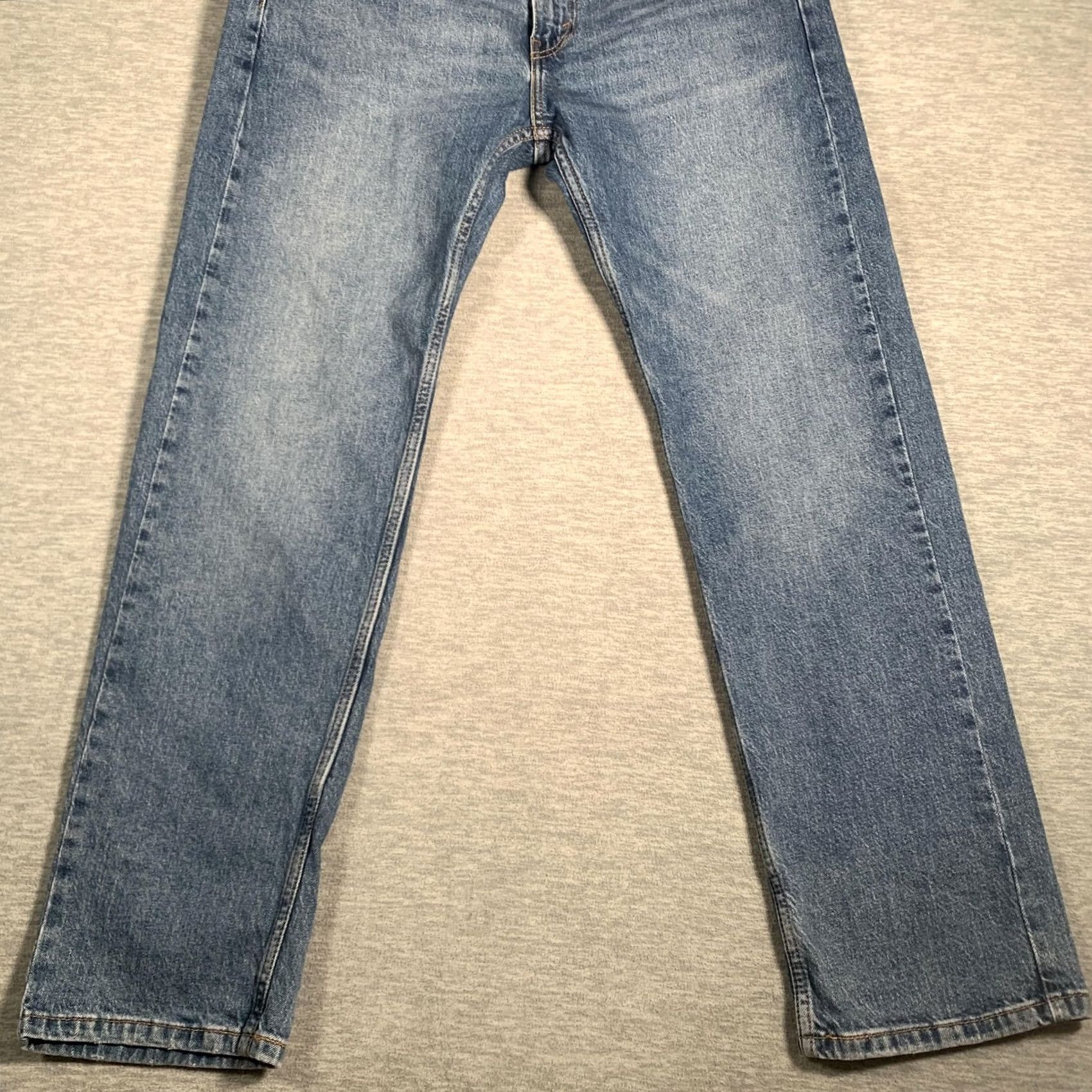 Levi's Levis 505 Jeans Blue Denim Straight Leg Classic Fit Casual Pants Mens 34x30 Size US 34 / EU 50 - 3 Thumbnail
