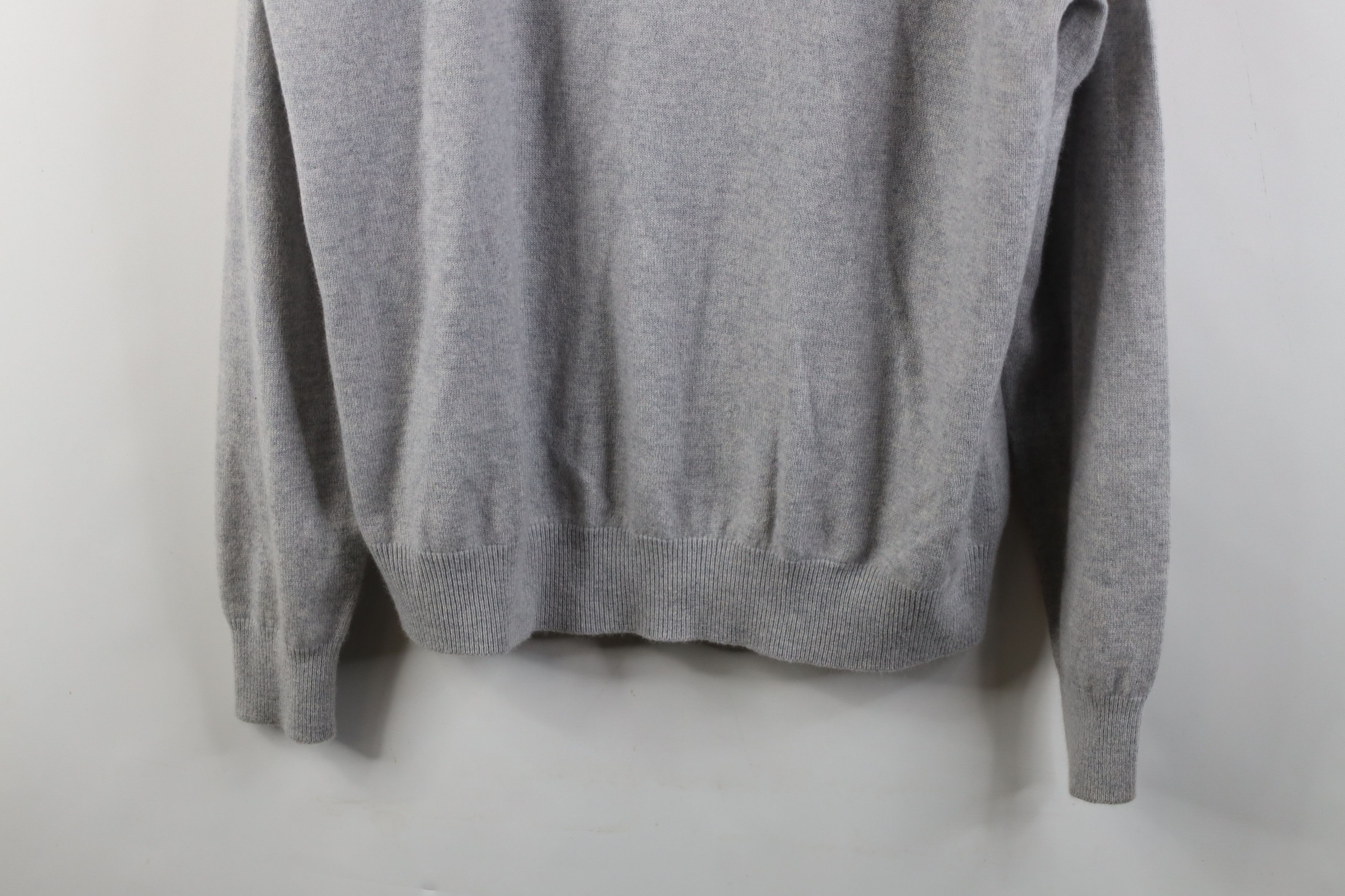 Lands' End Vintage 90s Lands End Cashmere Knit Collared Sweater Gray Size US L / EU 52-54 / 3 - 3 Thumbnail