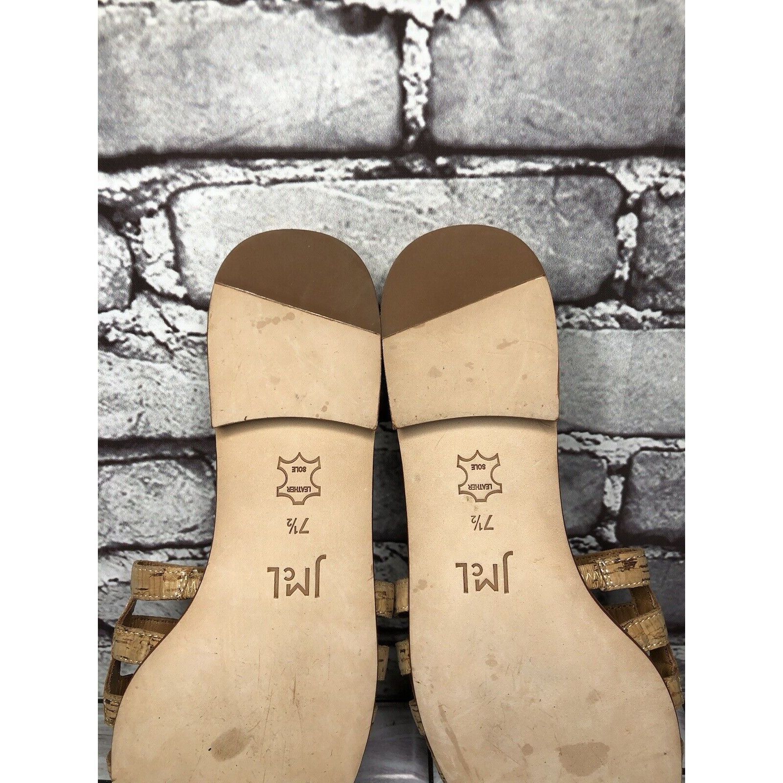 J.McLaughlin J. McLaughlin WILLA Tan Leather Cork Flat Slides Sandals Wom Size US 7.5 / IT 37.5 - 8 Thumbnail