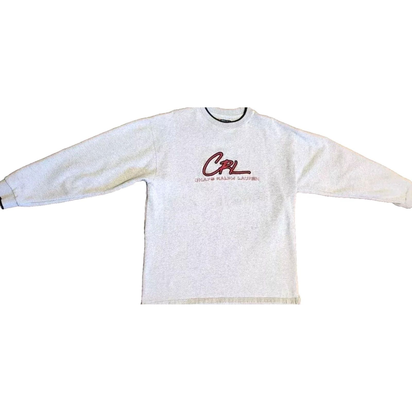 Ralph Lauren VINTAGE CHAPS RALPH LAUREN Sweatshirt Mens M Medium Gray RL Logo Embroidered Pullover Crew Neck 90s Classic Retro Graphic Print Slim fit Size US M / EU 48-50 / 2 - 2 Thumbnail
