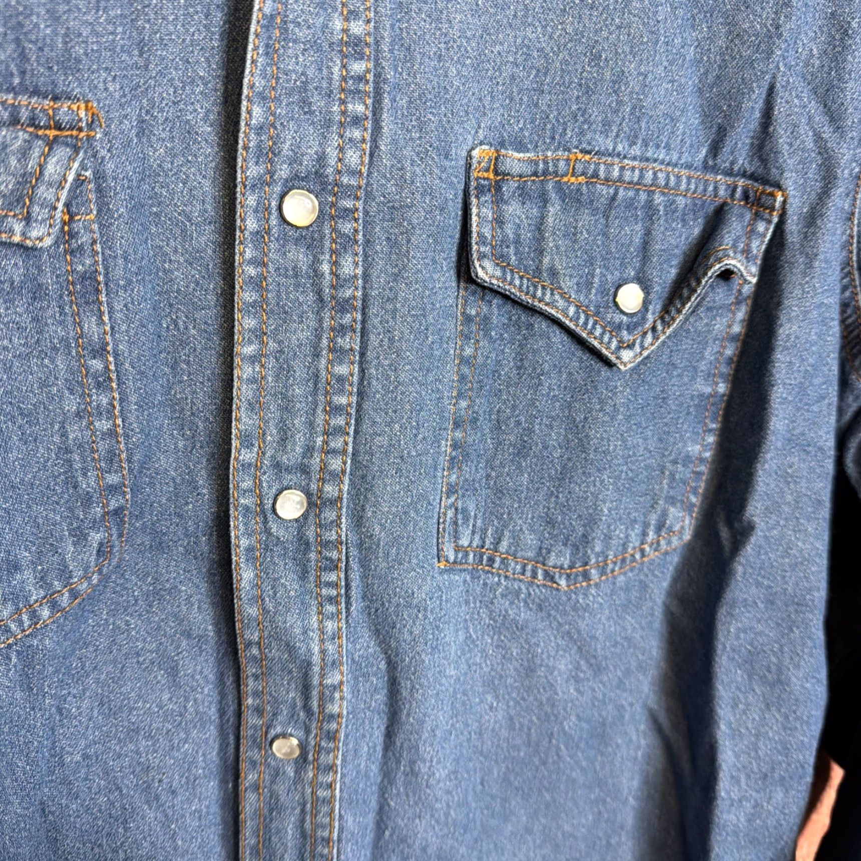 Vintage Ely Cattleman Shirt Men M Denim Pearl Snap Flap Pocket Workwear Western Blue Size US M / EU 48-50 / 2 - 3 Thumbnail