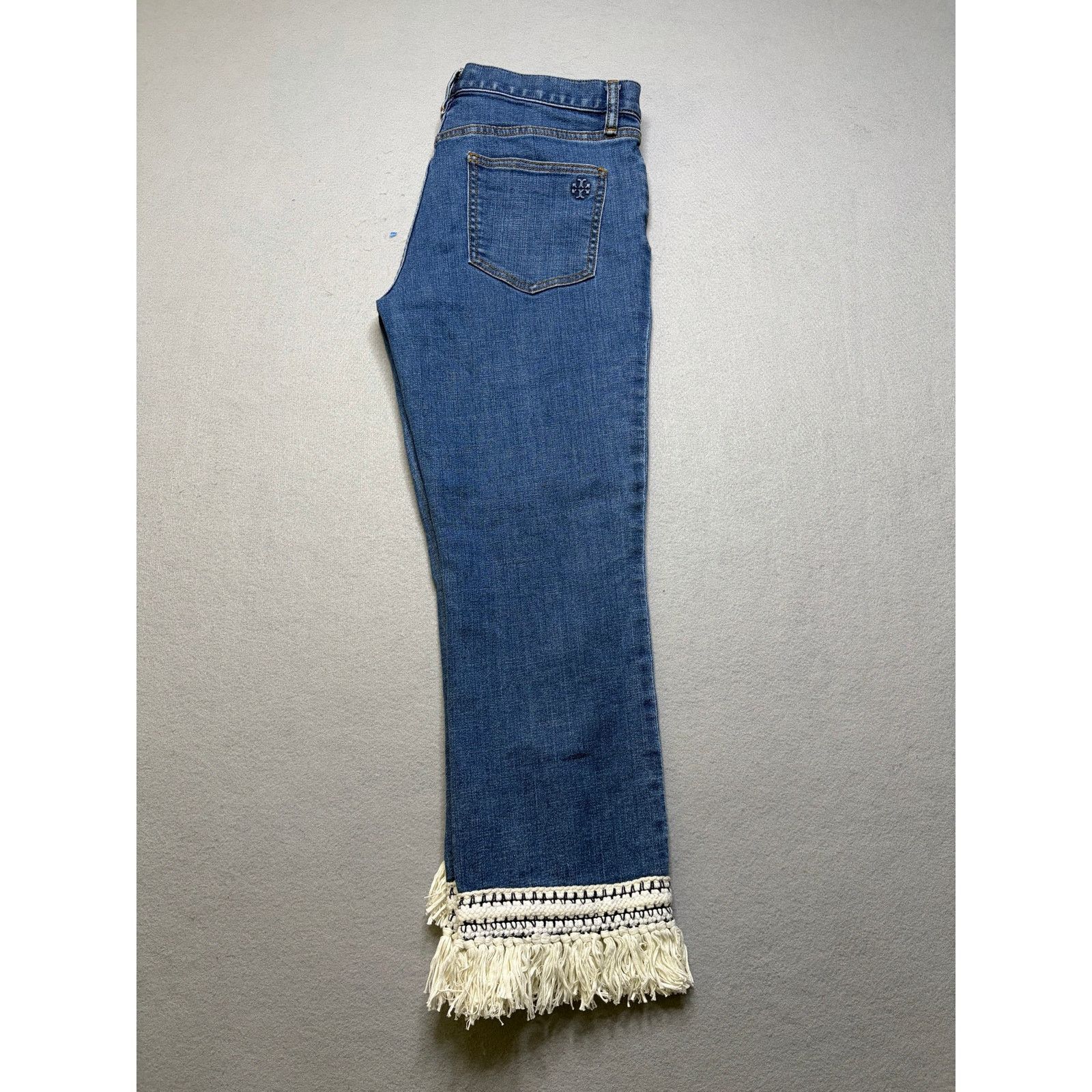 Tory Burch Tory Burch Connor jeans Fringe Hem Cropped Jeans Size 28 Size 28" / US 6 / IT 42 - 11 Thumbnail