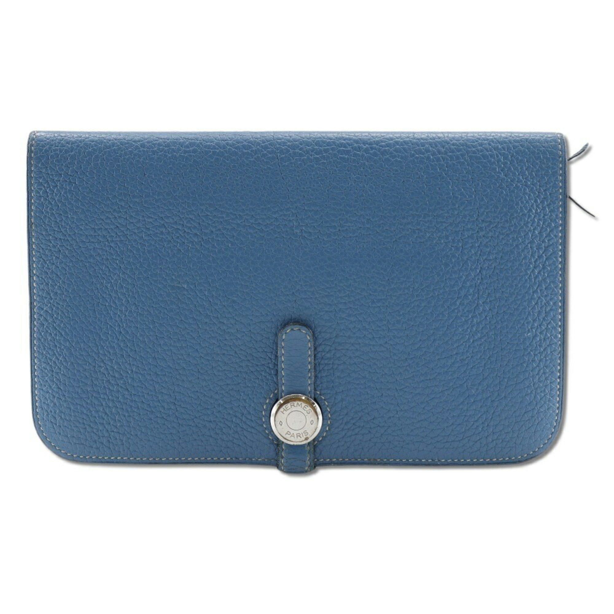 Hermes Hermes Dogon Long Wallet Togo 2014 Red □R Belt Clasp 