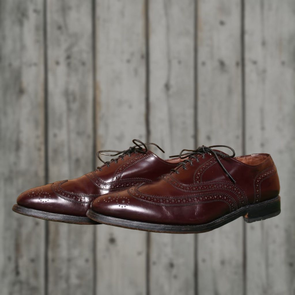 Allen Edmonds ALLEN EDMONDS Lloyd Burgundy Leather Brogue Wingtip Oxfords Sz. 9.5 C Dress Shoe Men Oxford Shoes Burgundy Leather Size US 10 / EU 43 - 1 Thumbnail
