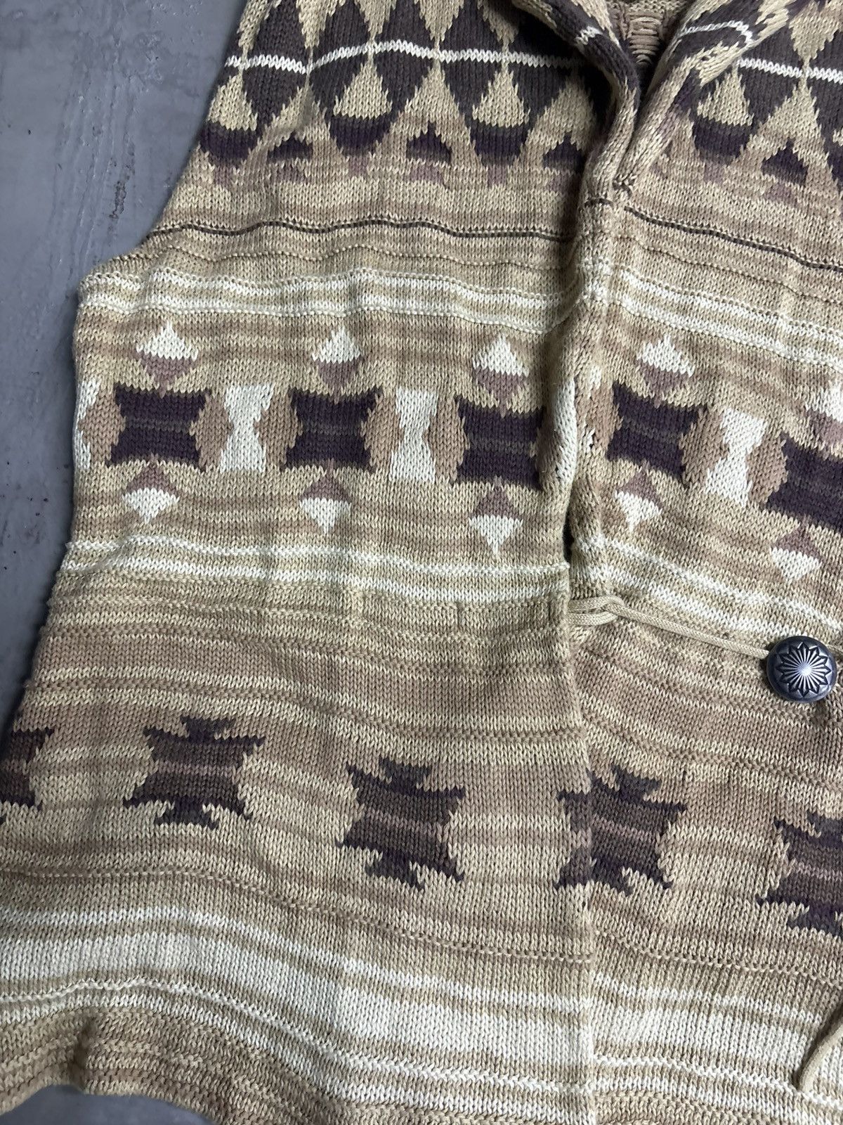 RRL Ralph Lauren RRL Double RL Hand Knit Ranch Cardigan Navajo Vest Size US M / EU 48-50 / 2 - 9 Thumbnail