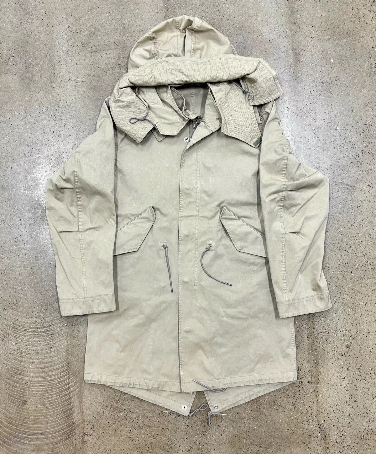Ten C TEN C Parka Fish Tail Coat in Beige Size US XL / EU 56 / 4 - 1 Thumbnail