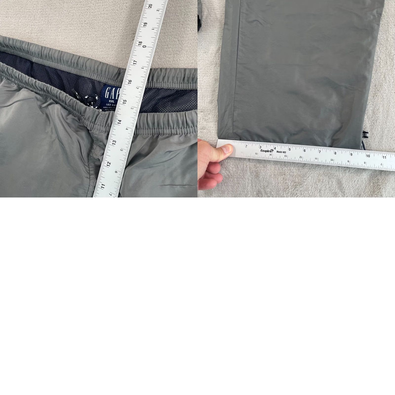 Gap Gap Track Pants Men 2XL Grey Nylon Baggy Windbreaker Raver Gorpcore Ankle Zip Size US 39 - 8 Thumbnail