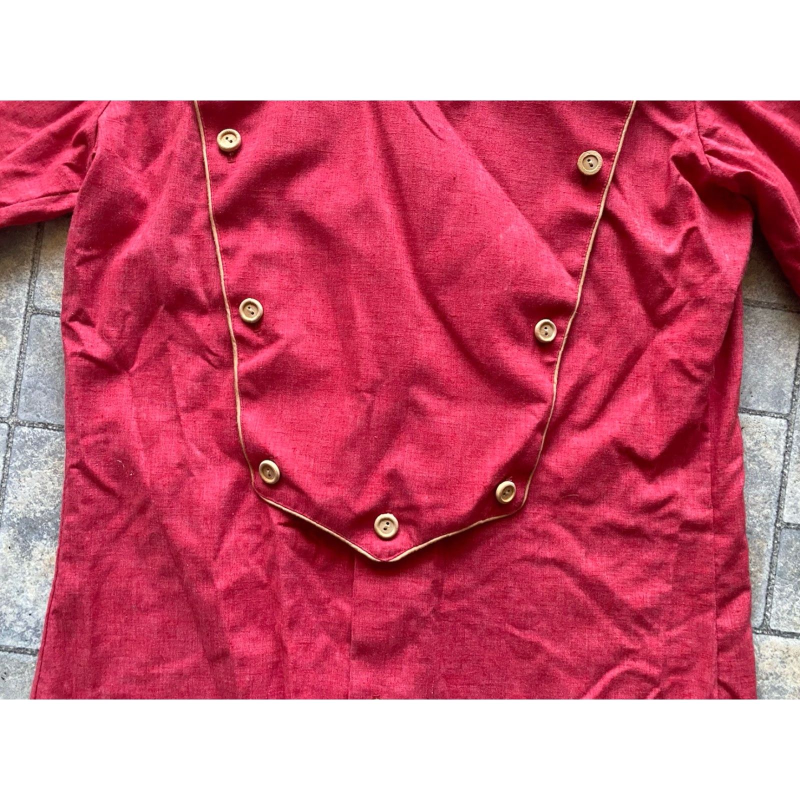 VINTAGE Montgomery Ward Dress Shirt Men 15-33 Red Wood Buttons USA Southwestern Western Mens 15-33 Red Wood Buttons Dress Shirt Made in USA