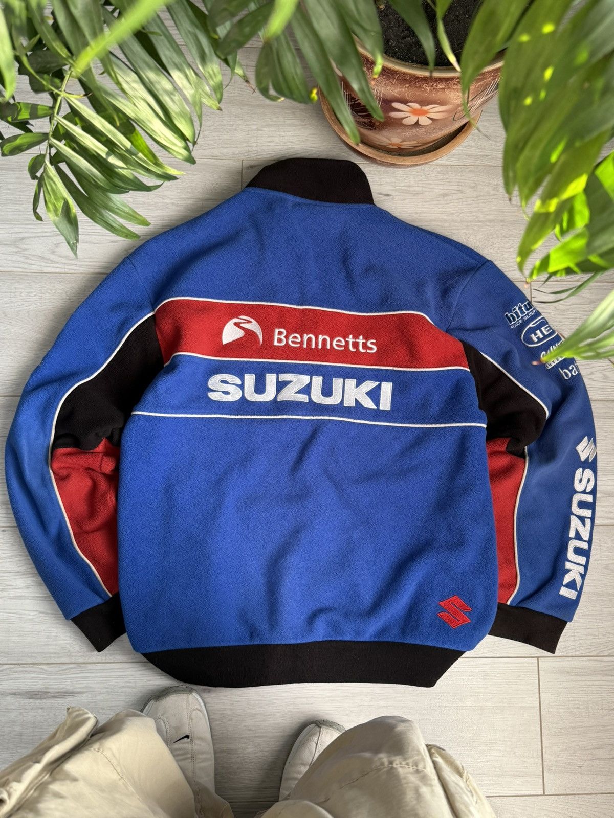 Vintage Vintage team Suzuki GSXR cozy Fleece racing jacket Size US XL / EU 56 / 4 - 1 Thumbnail