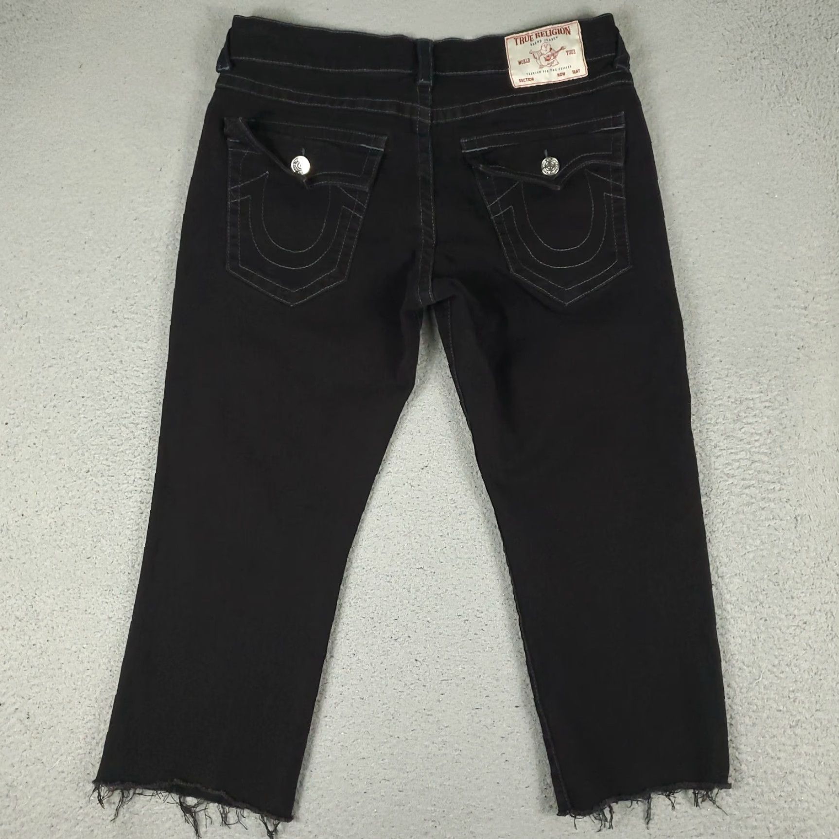 True Religion VINTAGE True Religion Jeans Men's Capri Cut Off Denim 34x23 Black Relaxed Straight Modern USA Size US 34 / EU 50 - 7 Thumbnail