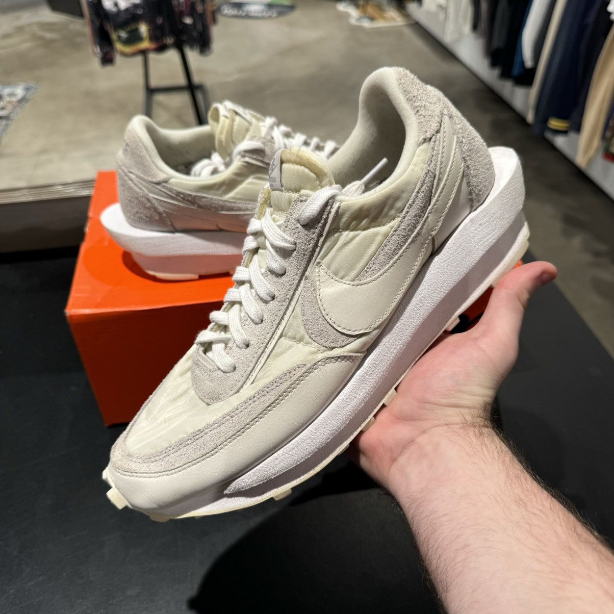 Nike × Sacai Nike Sacai LD Waffle White Nylon Size US 10 / EU 43 - 1 Thumbnail