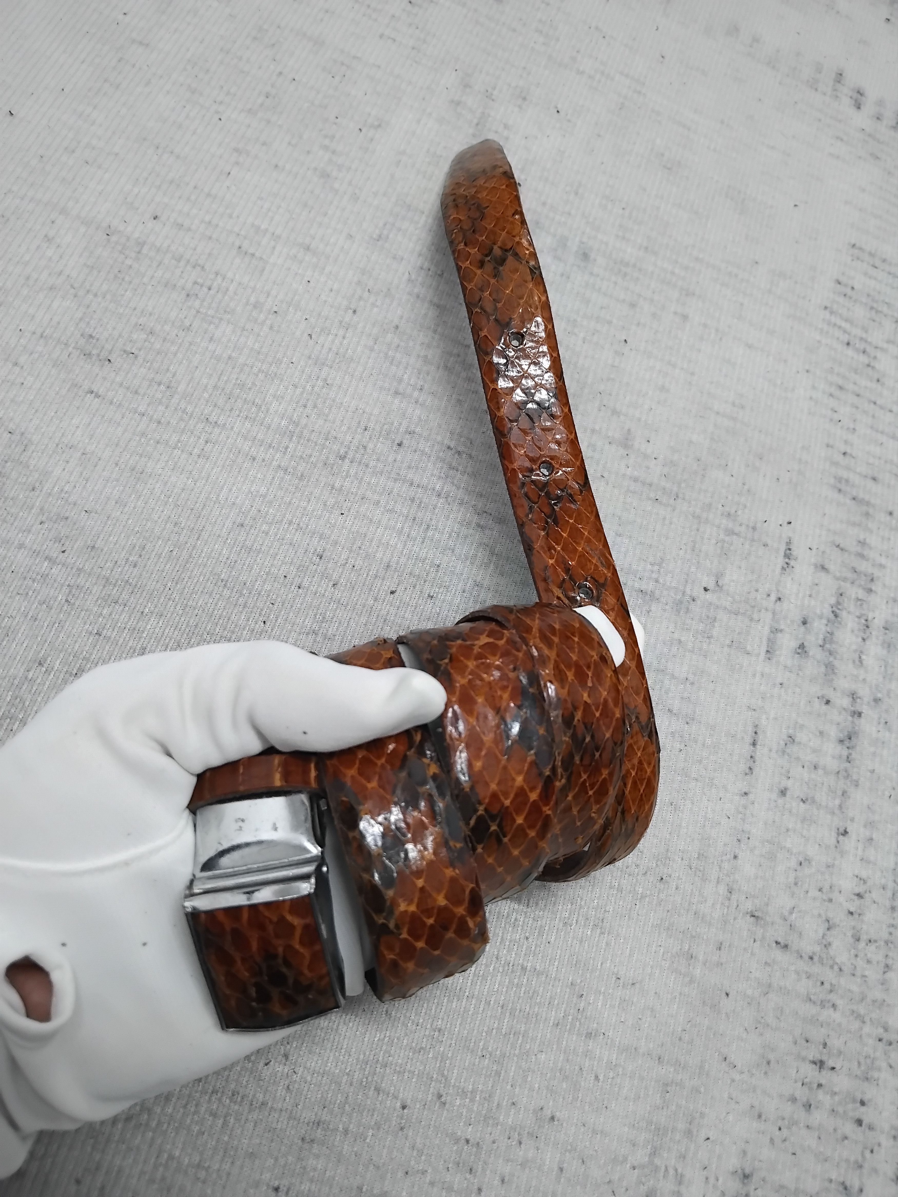 Japanese Brand Snake style brown colour belt Size ONE SIZE - 4 Thumbnail