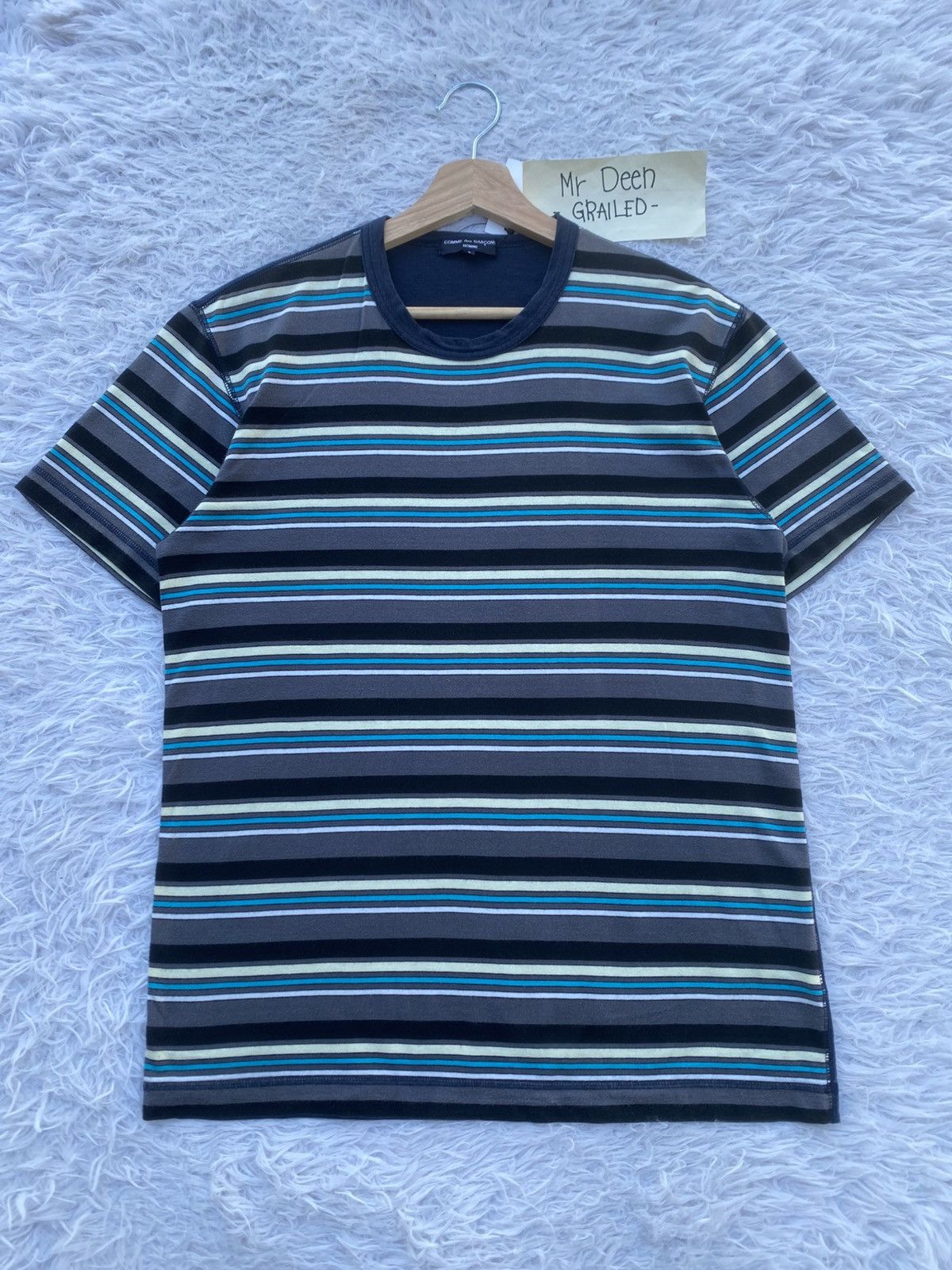 Comme des Garcons Homme Rare AD2009 Comme Des Garcons Homme Stripes Tshirt Size US S / EU 44-46 / 1 - 1 Thumbnail