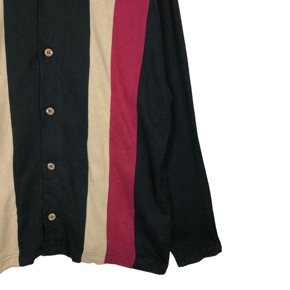 Japanese Brand 📌Vintage Shirt Jacket Bowling Button Jami Island Striped Size US L / EU 52-54 / 3 - 6 Thumbnail