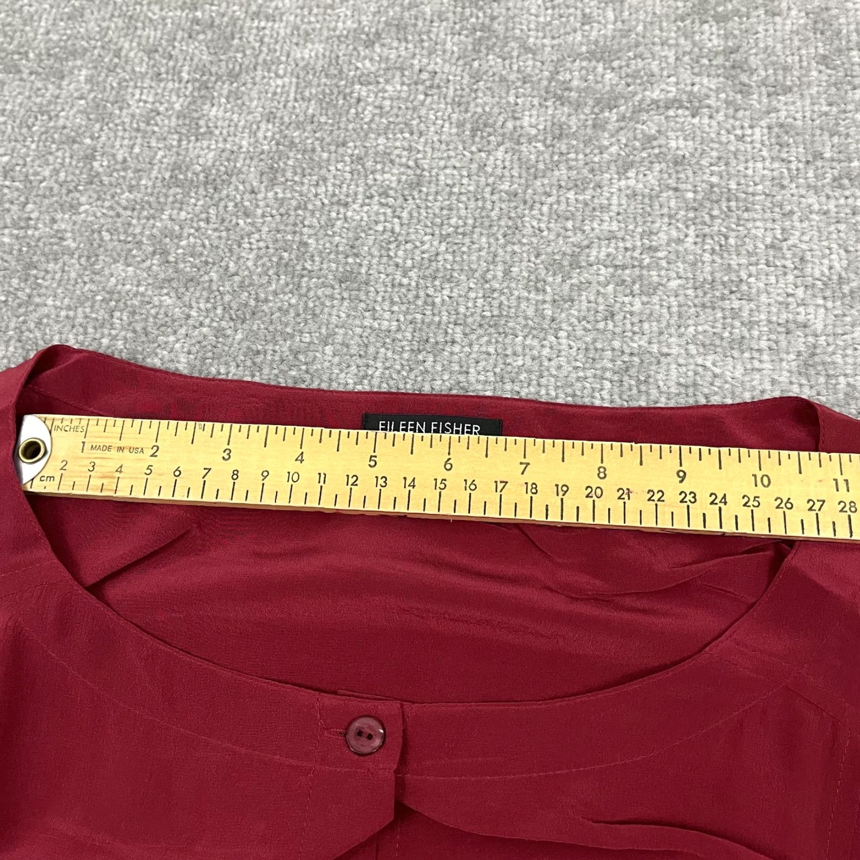 Eileen Fisher Eileen Fisher Tunic Blouse Womens Small Red Silk Roll Tab Pockets Two Tone Size S / US 4 / IT 40 - 7 Thumbnail
