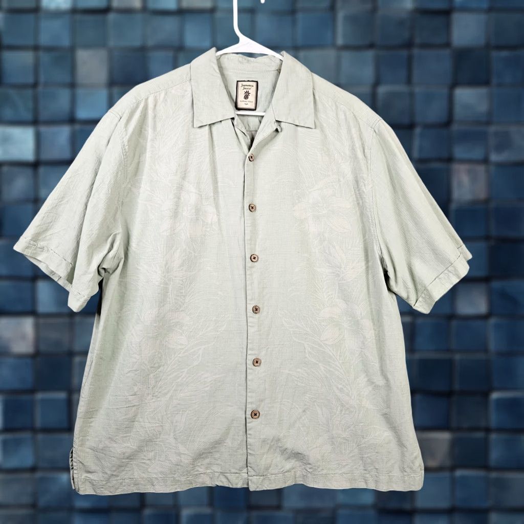 Vintage Jamaica Jaxx Button-Up Shirt Silk Short Sleeve Men L Green Floral 100% Silk Shirt Size L Mens Size US L / EU 52-54 / 3 - 1 Thumbnail