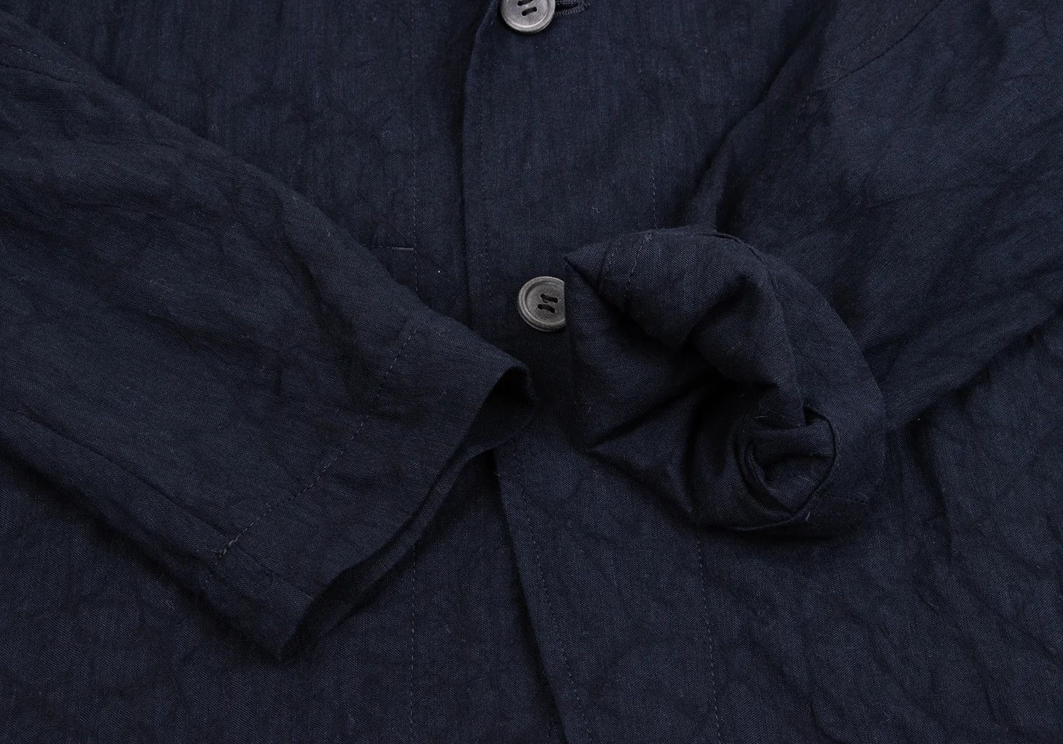 Issey Miyake Linen Blend Shawl Collar Jacket in Dark Blue Size US S / EU 44-46 / 1 - 6 Thumbnail