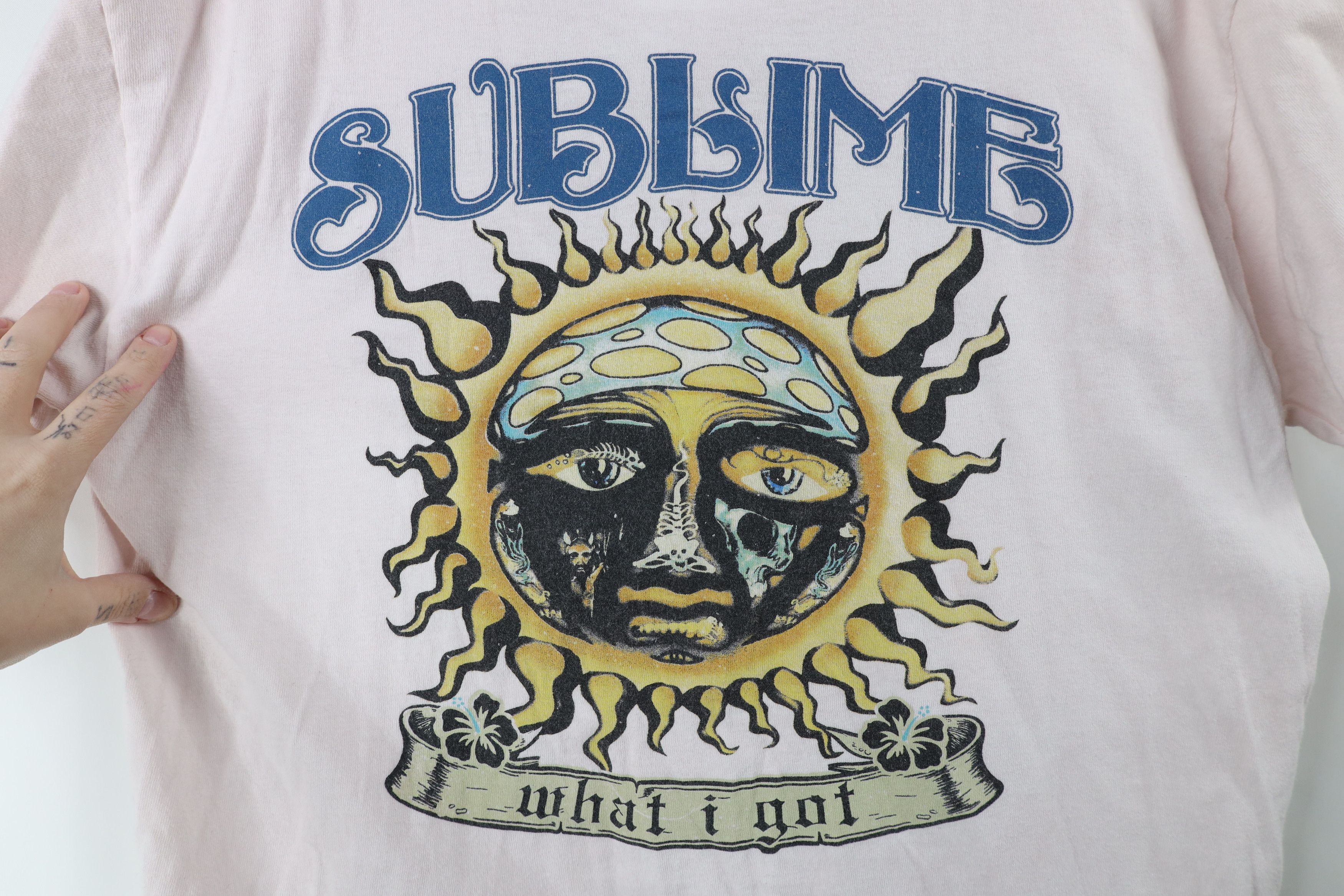Vintage Retro Y2K Spell Out What I Got Sublime Band T-Shirt Pink Size US L / EU 52-54 / 3 - 4 Thumbnail