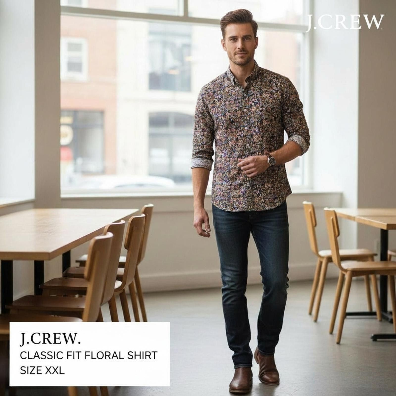 J.Crew J.Crew Classic Fit Floral Shirt XXL Size US XXL / EU 58 / 5 - 2 Thumbnail