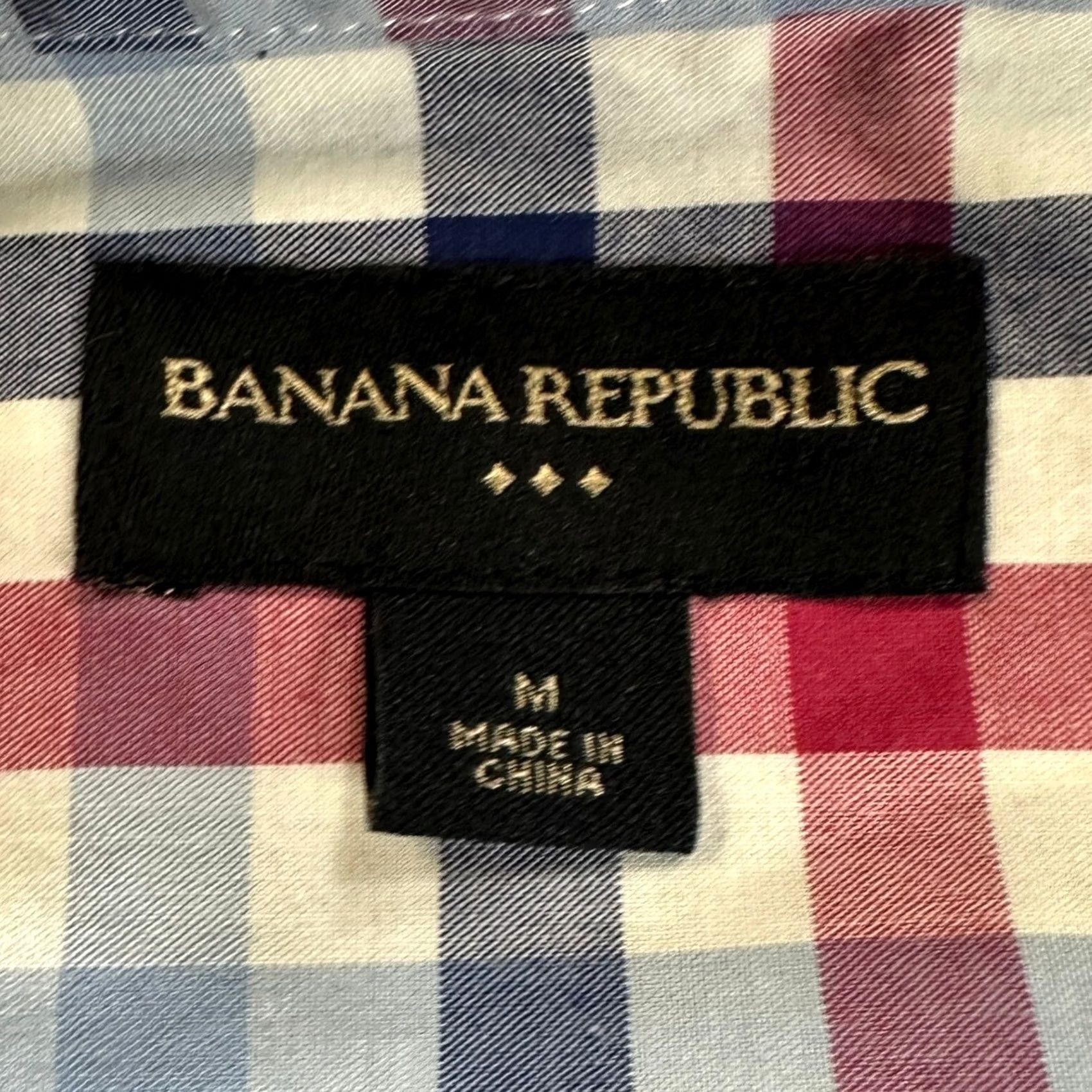 Banana Republic VINTAGE Banana Republic Button Up Shirt Mens Adult Medium Red Blue Check Short Sleeve (Note: vintage tag present?) Size US M / EU 48-50 / 2 - 4 Thumbnail