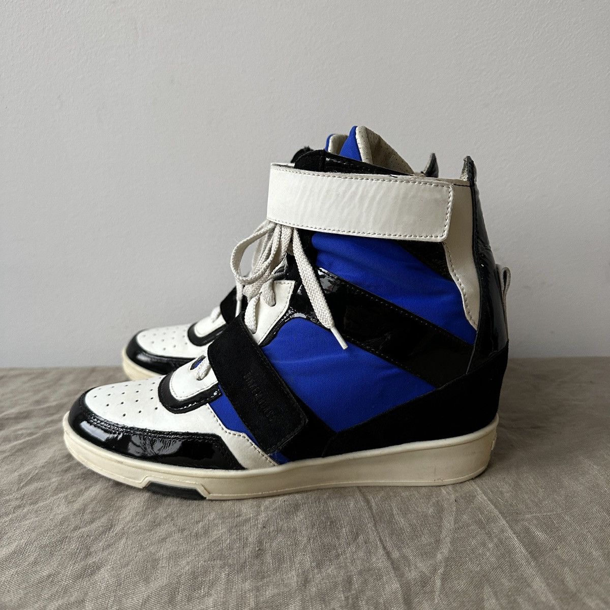 Dirk Bikkembergs Bikkembergs Vintage y2k Wedge White Blue Sneakers 8360AC Size US 6 / IT 36 - 1 Thumbnail