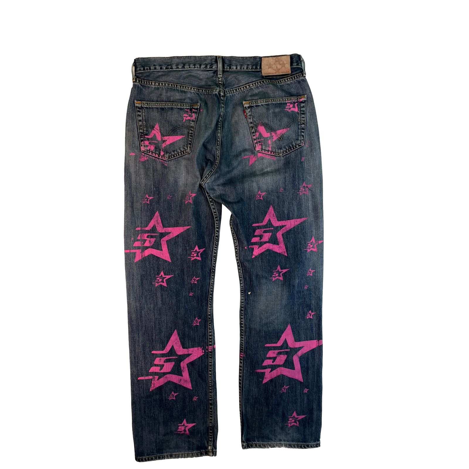 Spyder Sp5der Worldwide Light Wash & Pink Jeans Size US 36 / EU 52 - 2 Thumbnail