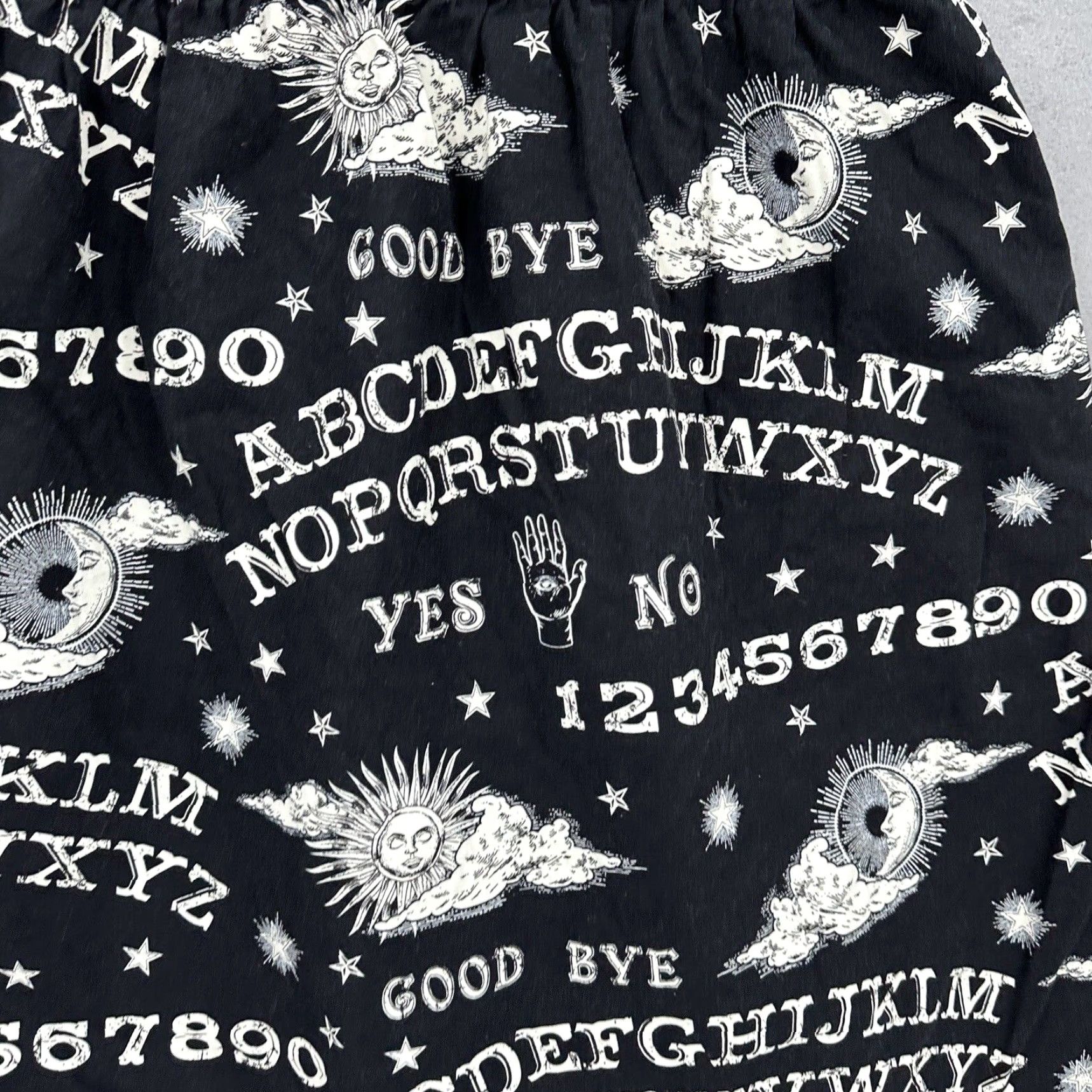 Vintage Folter Skirt Womens Plus 3XL Ouija Board Circle Skirt Cotton Goth Punk Witchy Skater Short Black Size 40" / US 18 - 7 Thumbnail