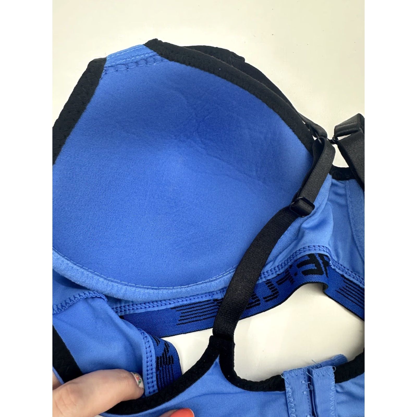 Vintage ReFlex Womens Bra Size 1X Blue Padded Sports Bra Adjustable Size ONE SIZE - 4 Thumbnail