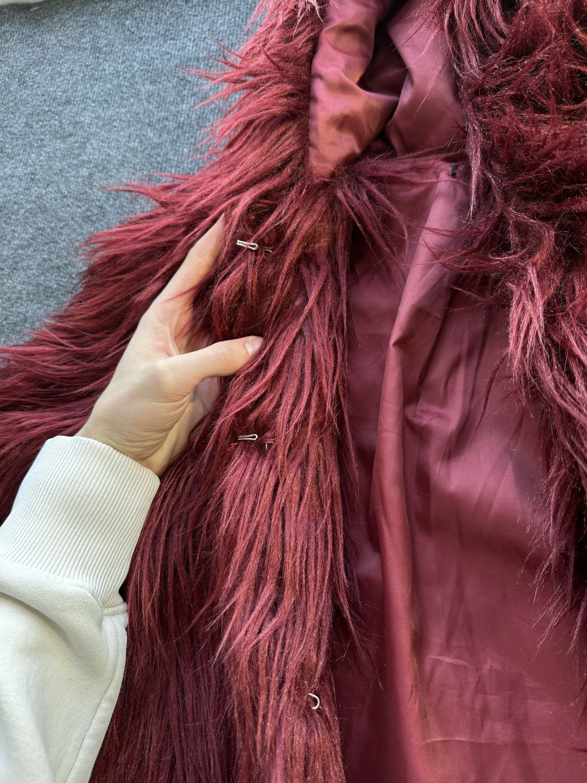 Other WMN LUXURY 🚨 FAUX FUR RED HOOD JACKET Y2K OPIUM LONG SLEEVE Size M / US 6-8 / IT 42-44 - 8 Thumbnail